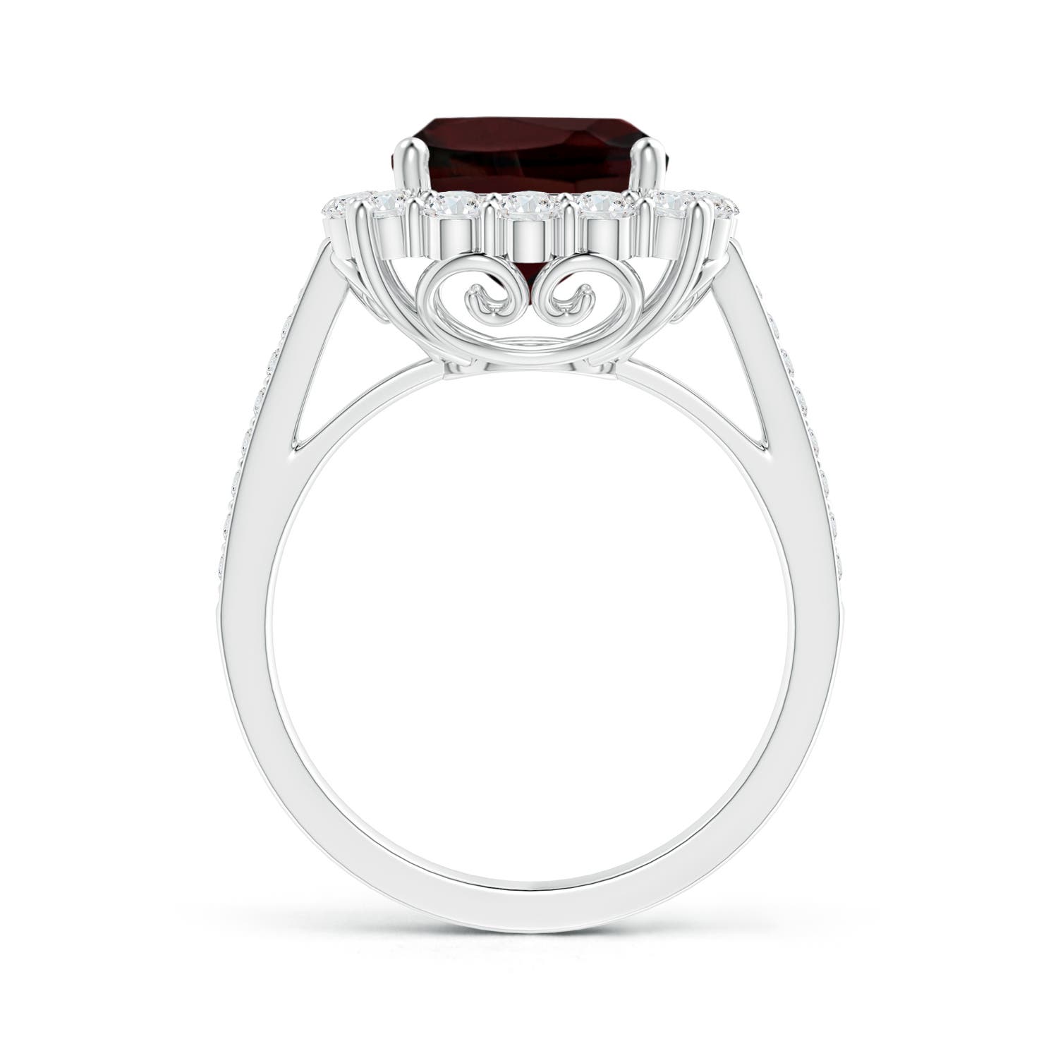 A - Garnet / 4.38 CT / 14 KT White Gold