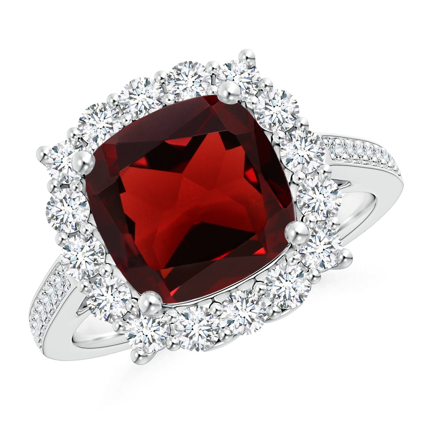 AAA - Garnet / 4.38 CT / 14 KT White Gold