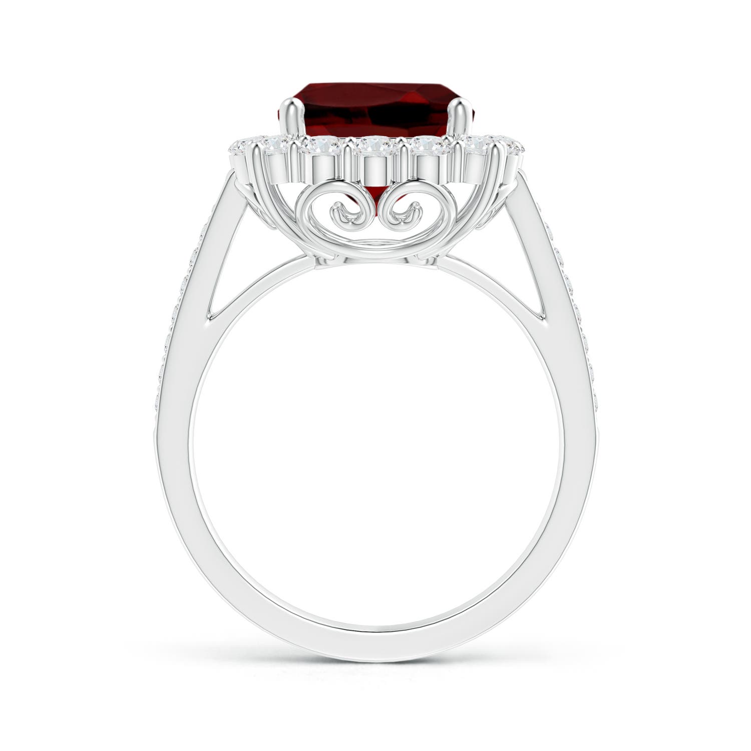 AAAA - Garnet / 4.38 CT / 14 KT White Gold