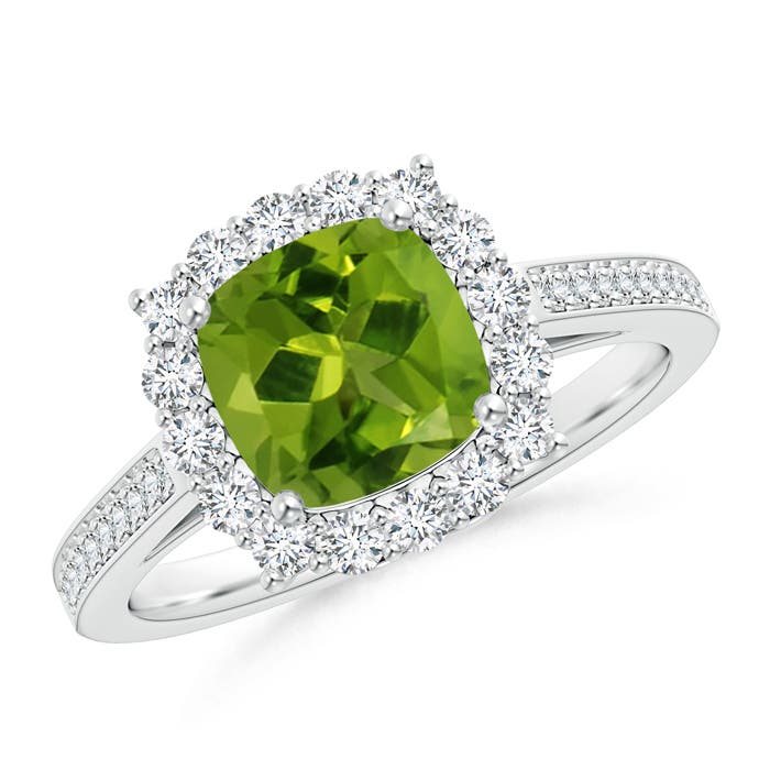 AAAA - Peridot / 1.86 CT / 14 KT White Gold