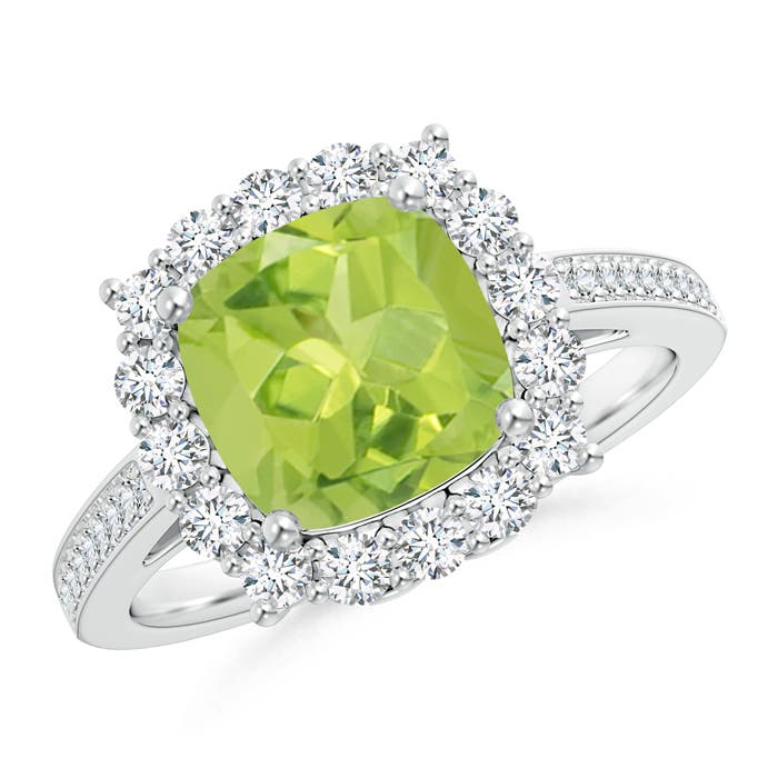 AA - Peridot / 2.56 CT / 14 KT White Gold