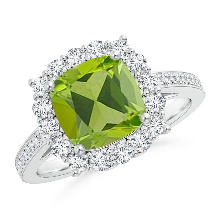 AAA - Peridot / 2.56 CT / 14 KT White Gold