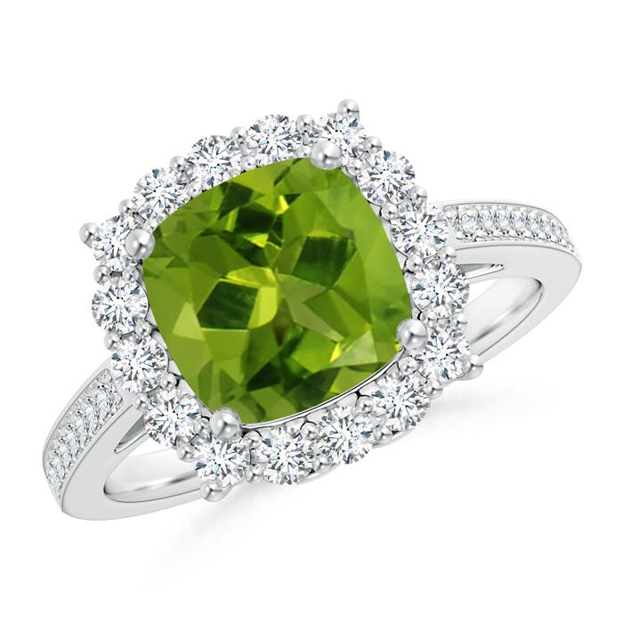 AAAA - Peridot / 2.56 CT / 14 KT White Gold