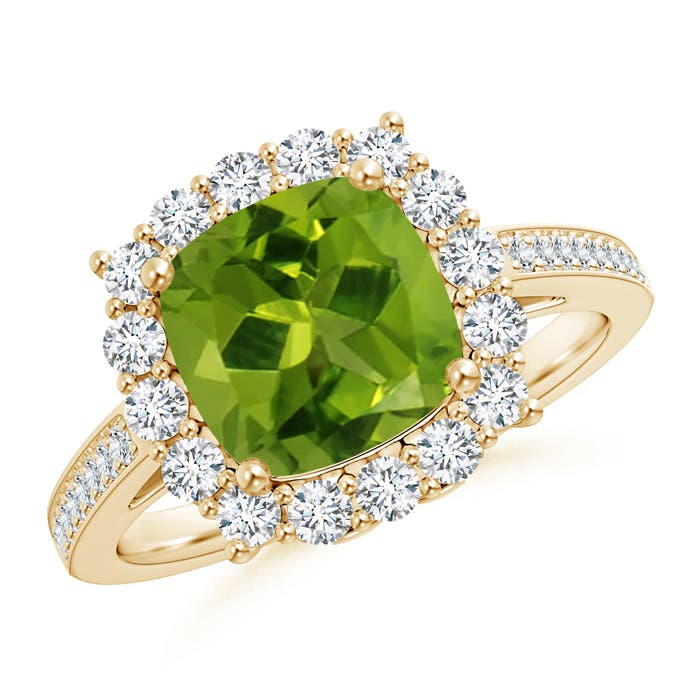 AAAA - Peridot / 2.56 CT / 14 KT Yellow Gold