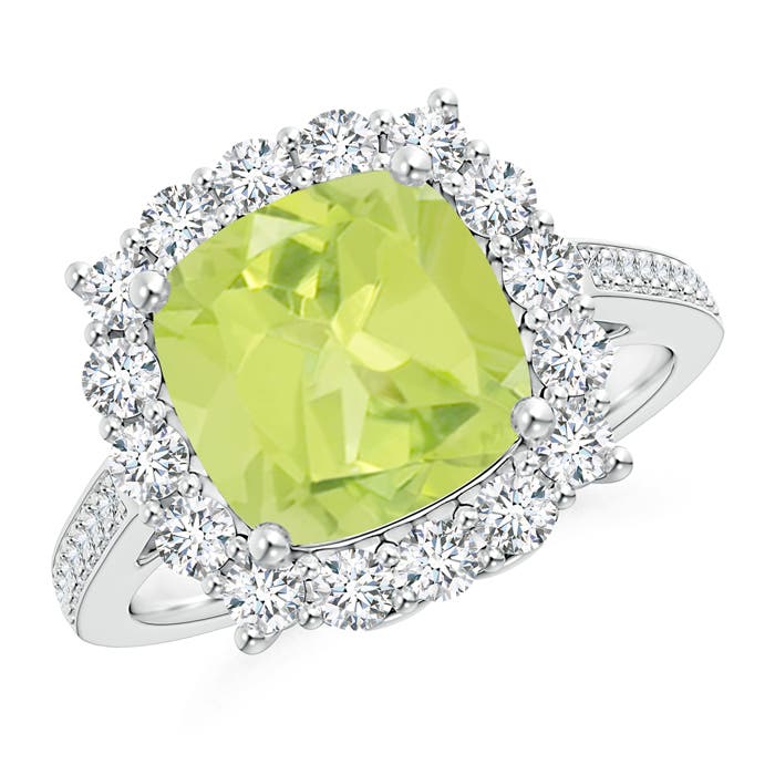 A - Peridot / 3.58 CT / 14 KT White Gold