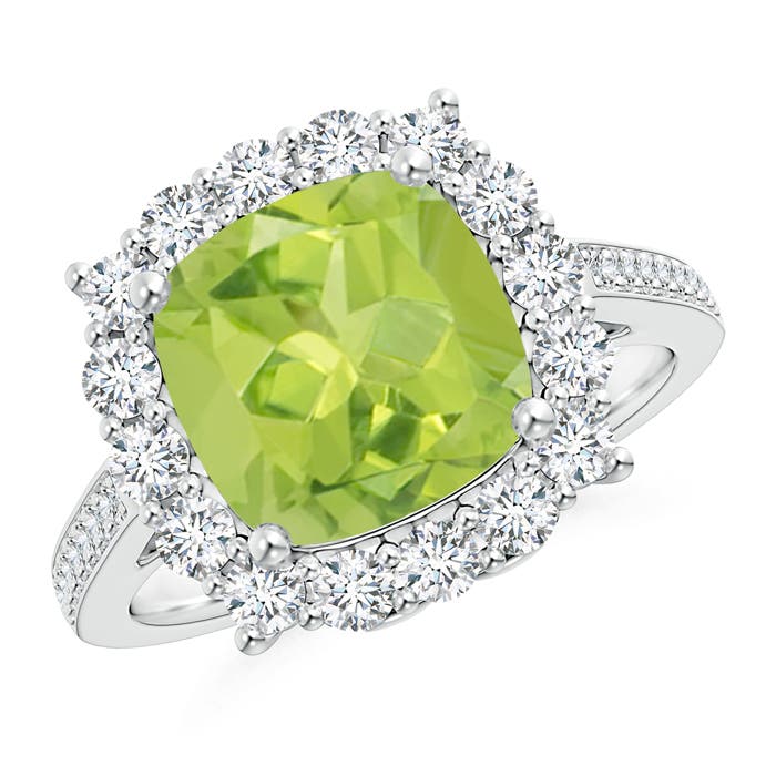 AA - Peridot / 3.58 CT / 14 KT White Gold