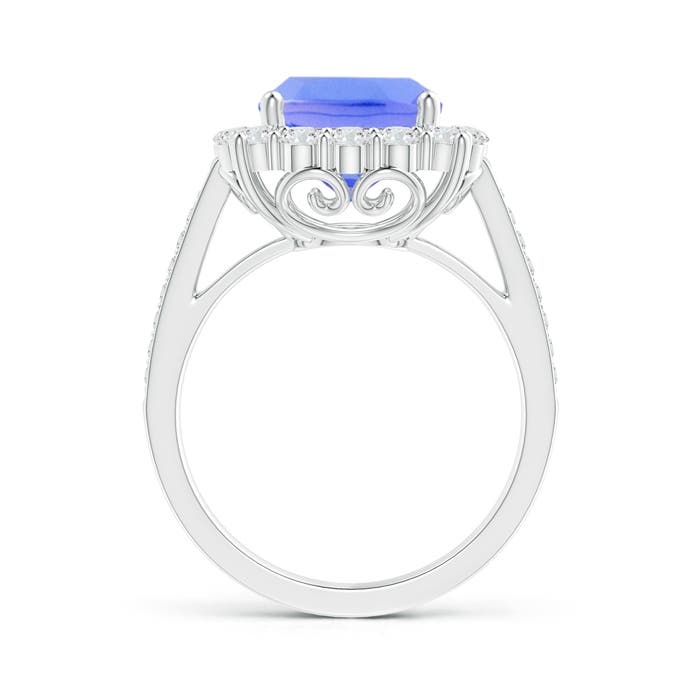 AA - Tanzanite / 4.58 CT / 14 KT White Gold