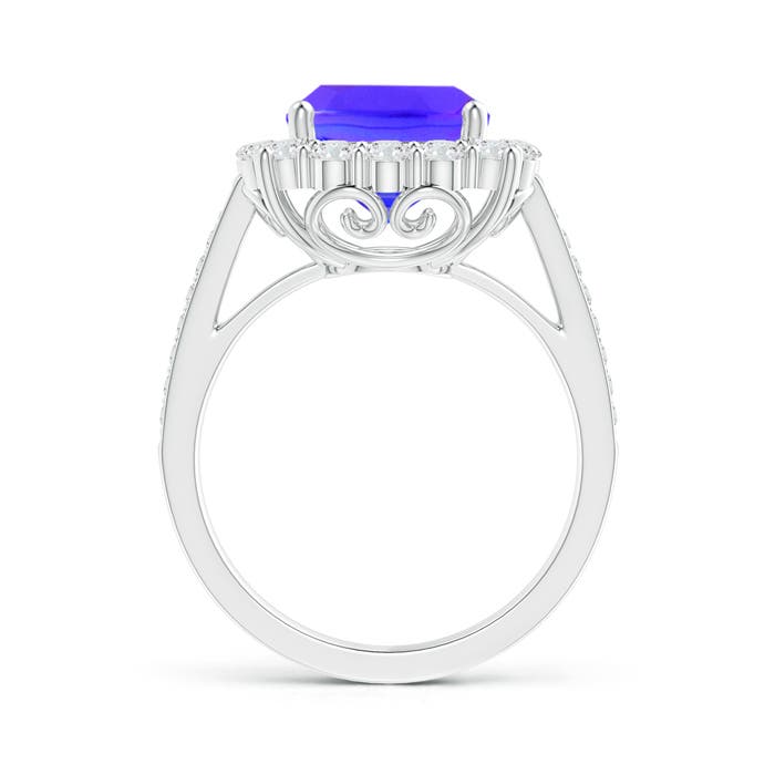 AAA - Tanzanite / 4.58 CT / 14 KT White Gold