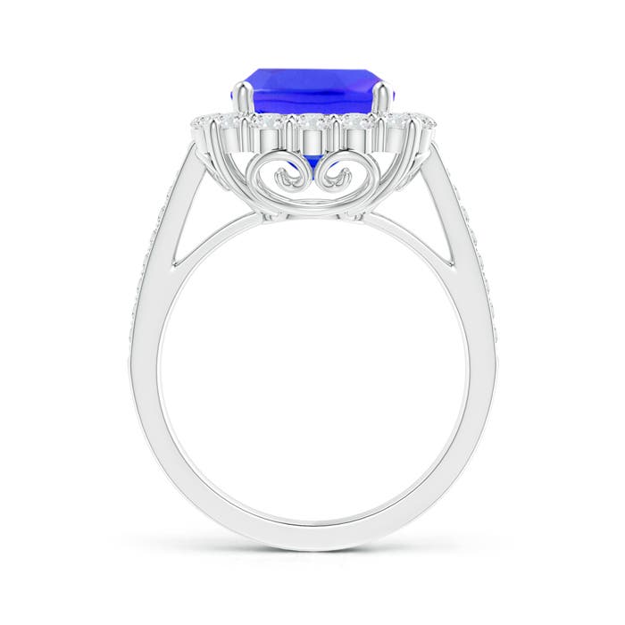 AAAA - Tanzanite / 4.58 CT / 14 KT White Gold