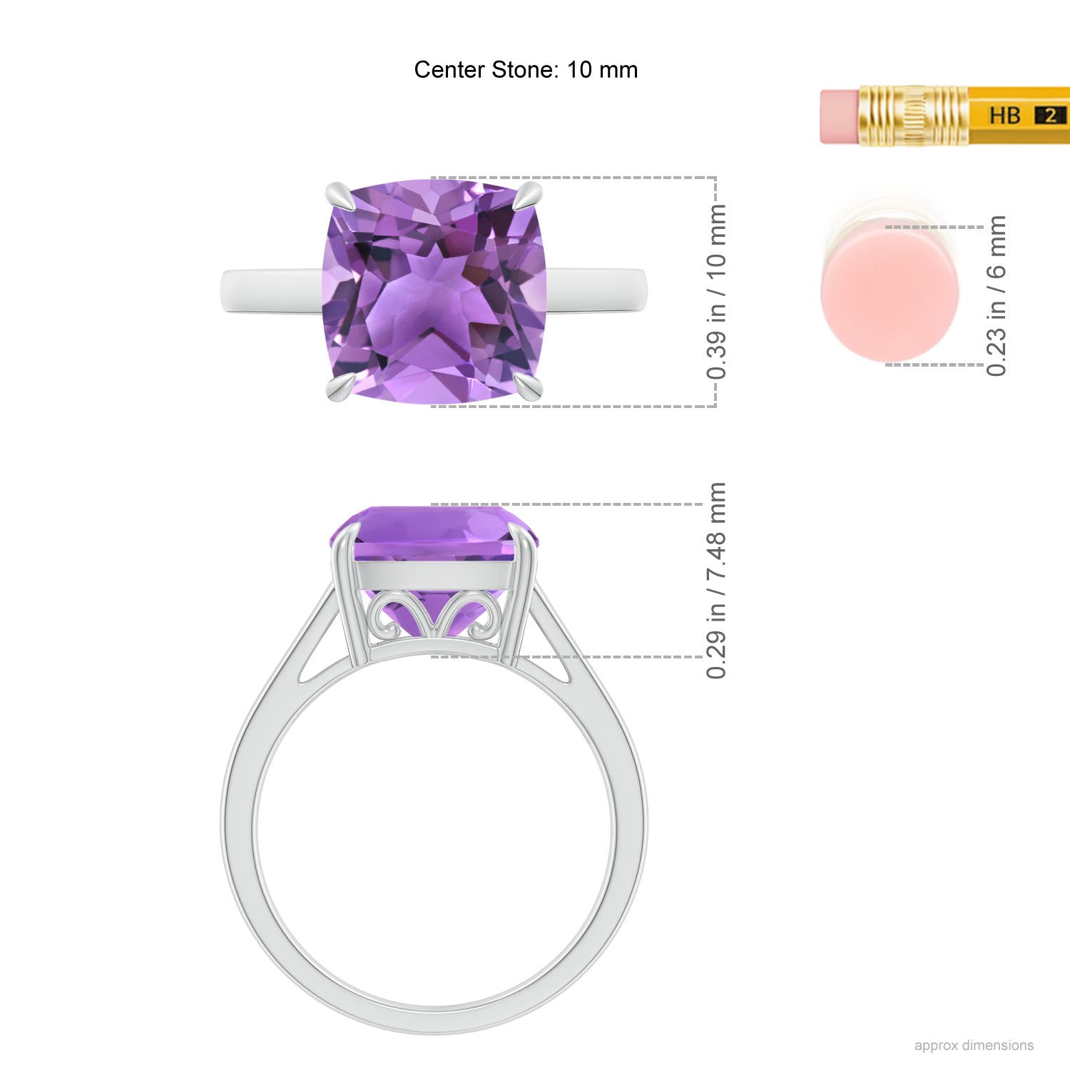 AA - Amethyst / 3.65 CT / 14 KT White Gold