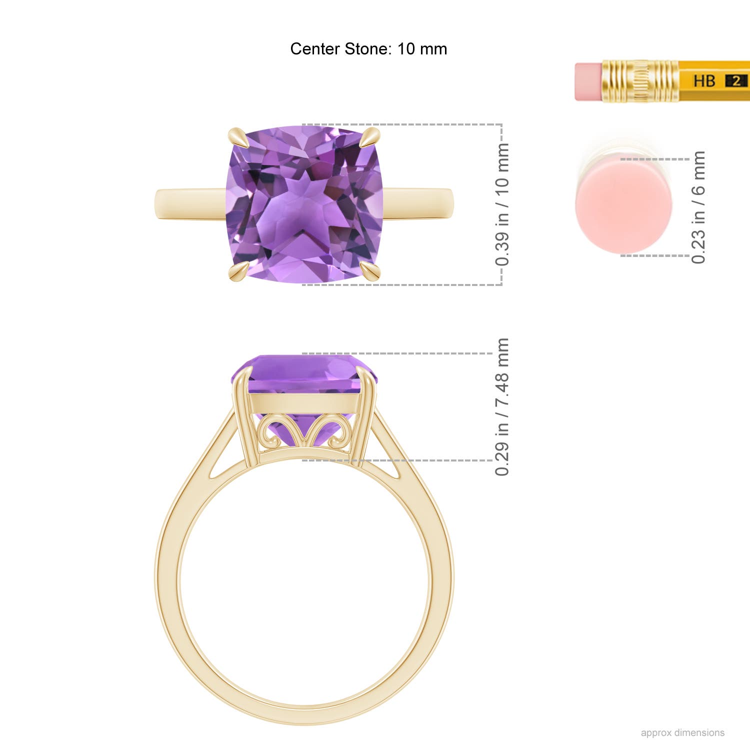 AA - Amethyst / 3.65 CT / 14 KT Yellow Gold