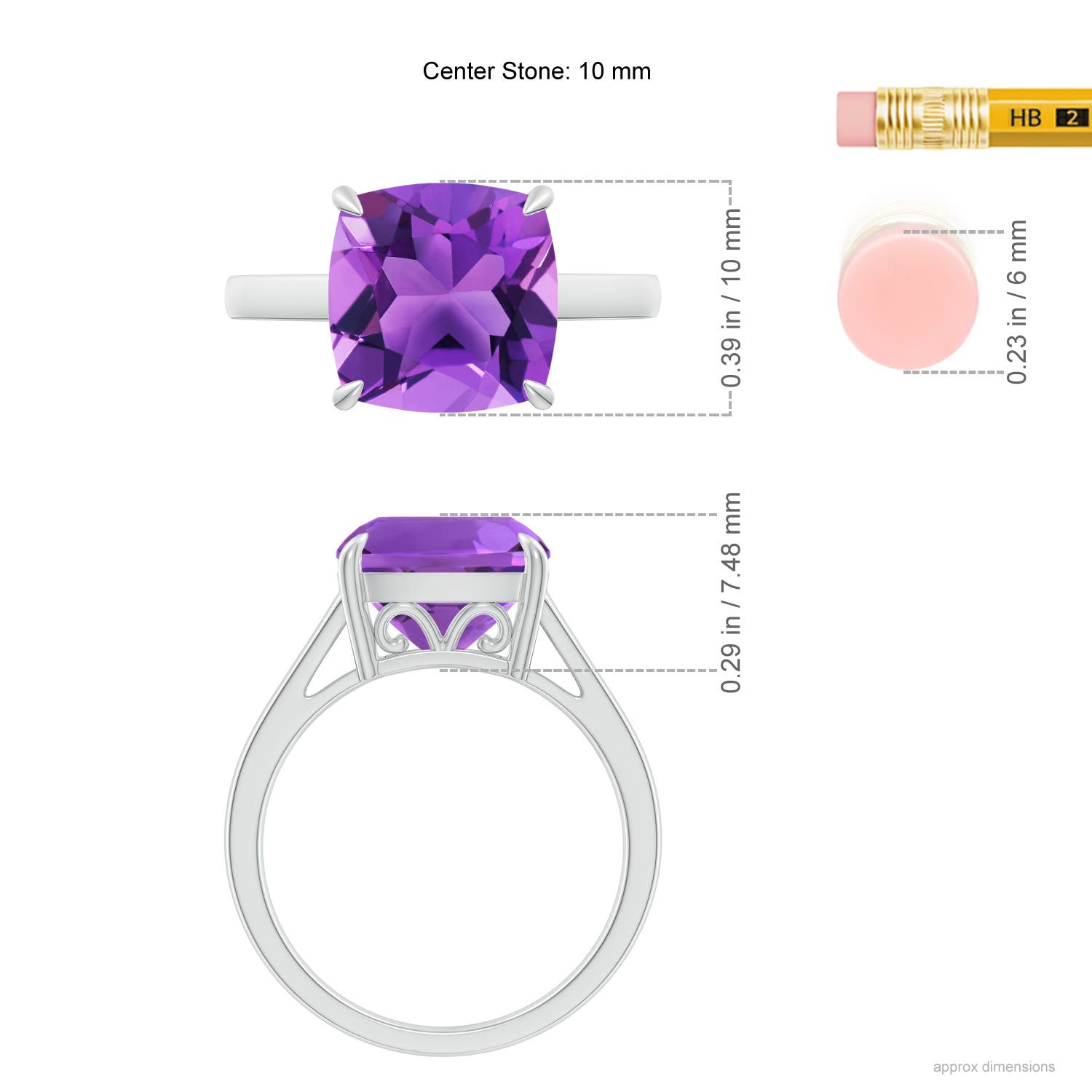 AAA - Amethyst / 3.65 CT / 14 KT White Gold