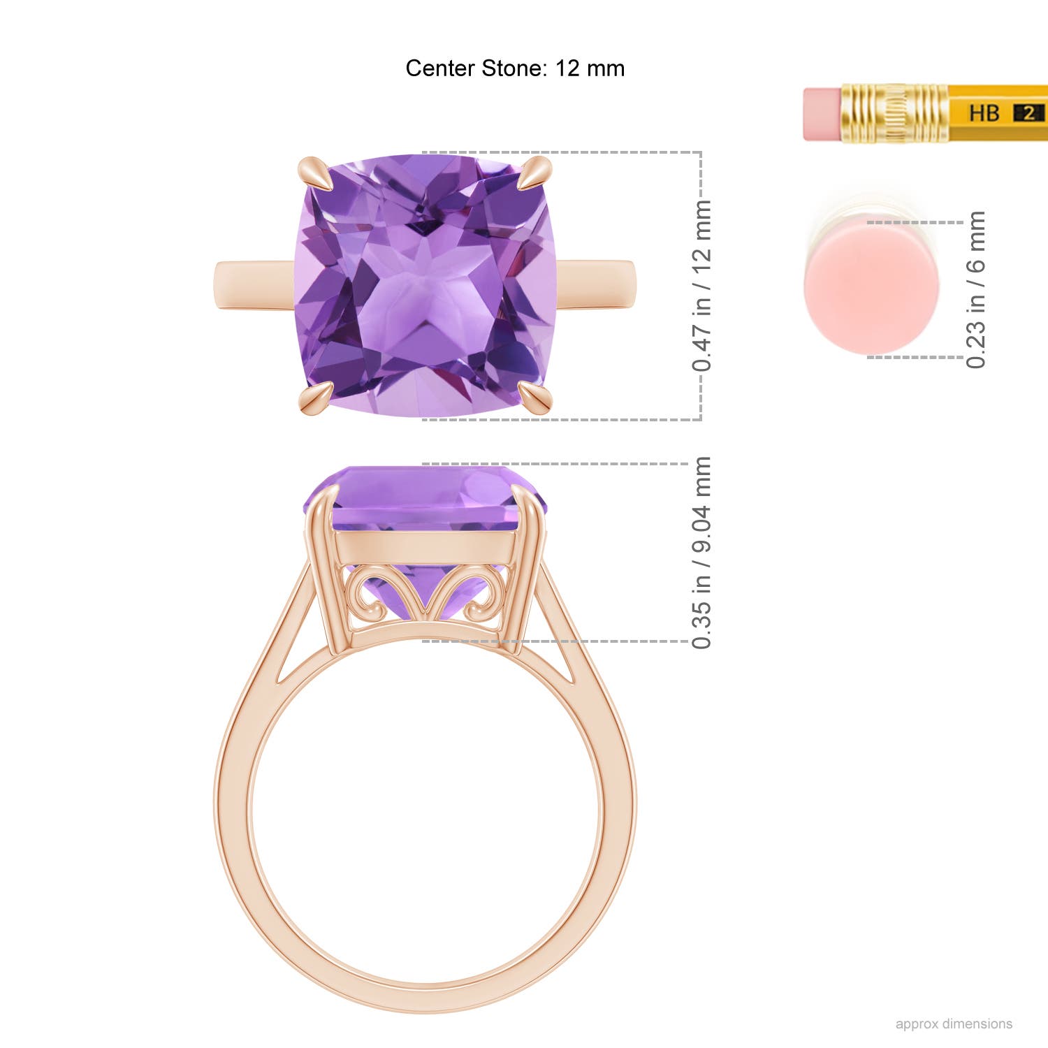 A - Amethyst / 6.15 CT / 14 KT Rose Gold