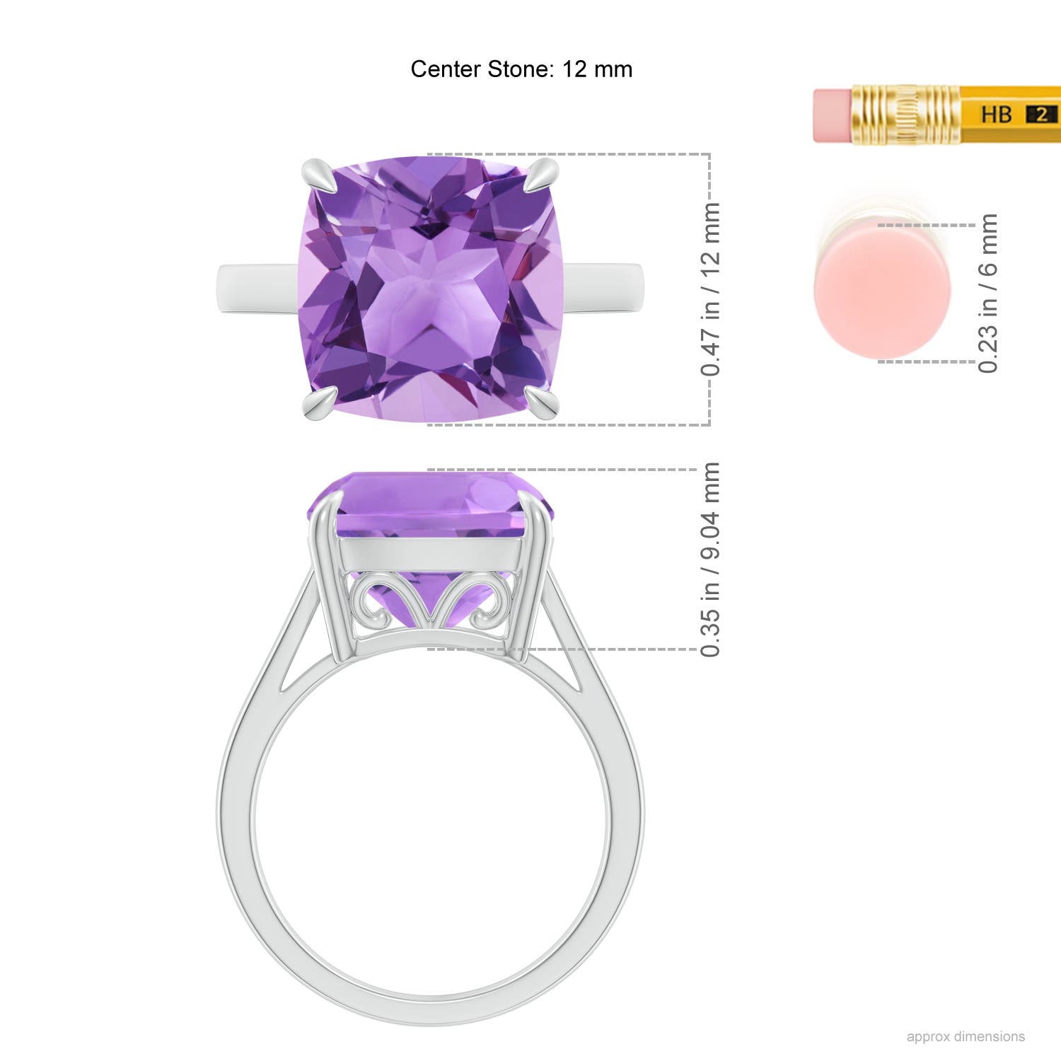 A - Amethyst / 6.15 CT / 14 KT White Gold