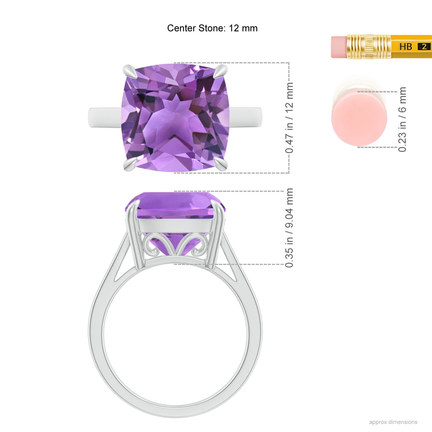 AA - Amethyst / 6.15 CT / 14 KT White Gold
