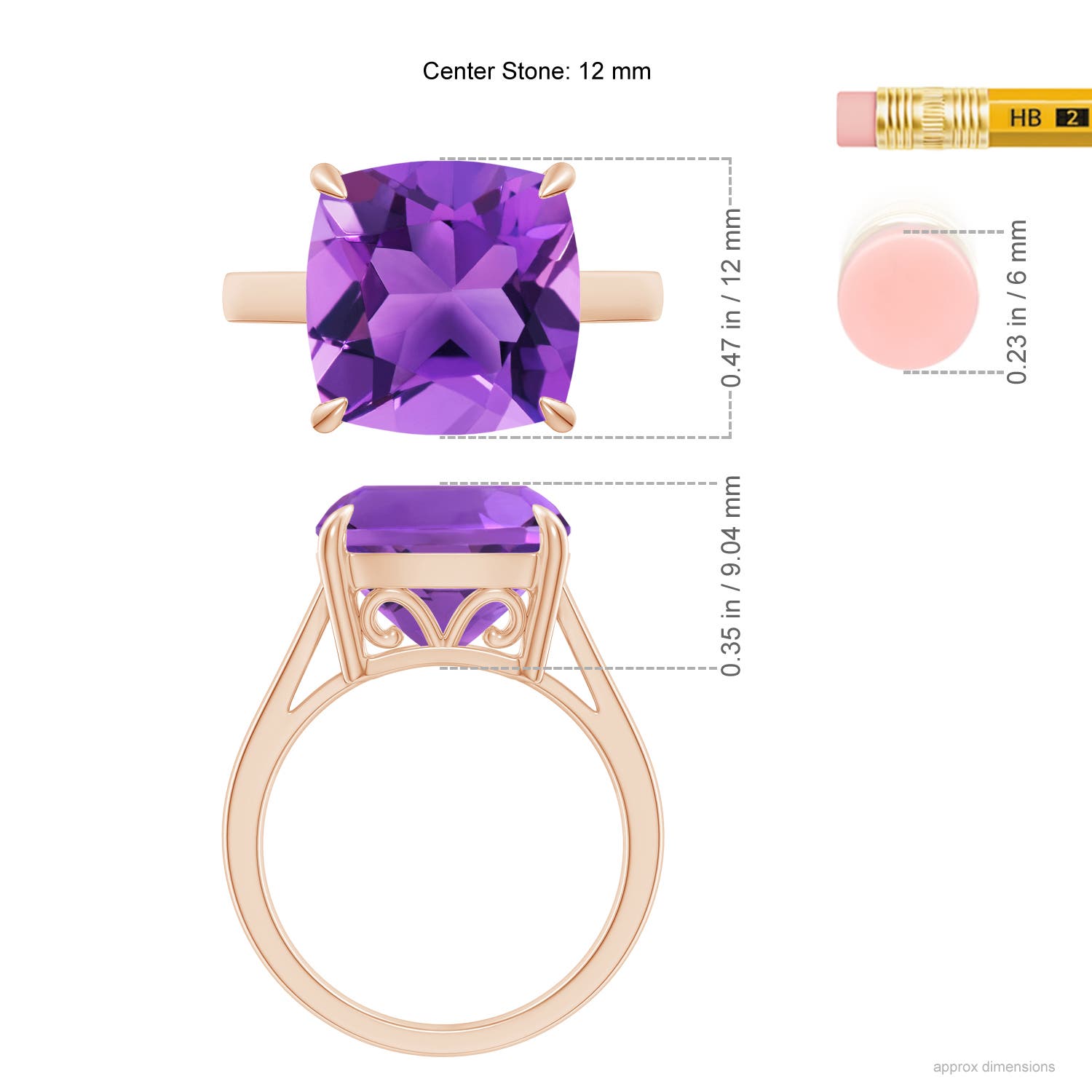 AAA - Amethyst / 6.15 CT / 14 KT Rose Gold