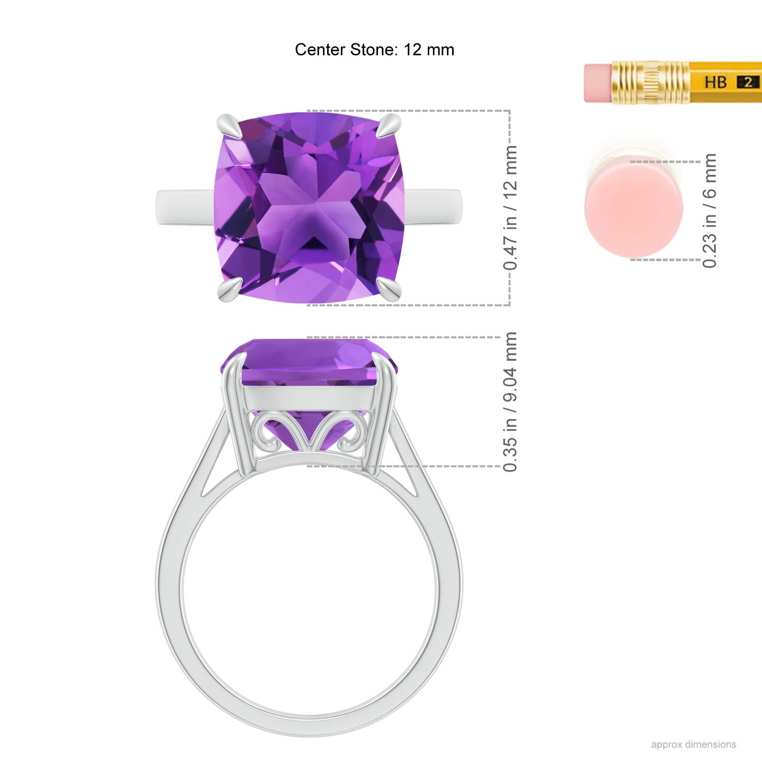 AAA - Amethyst / 6.15 CT / 14 KT White Gold