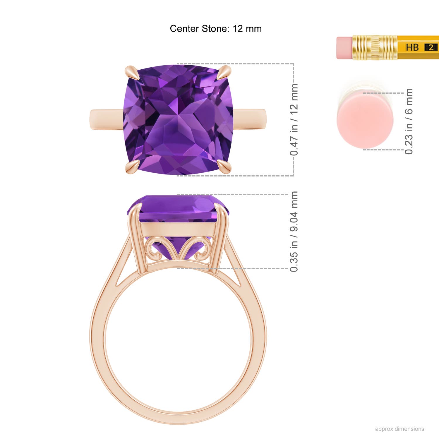 AAAA - Amethyst / 6.15 CT / 14 KT Rose Gold