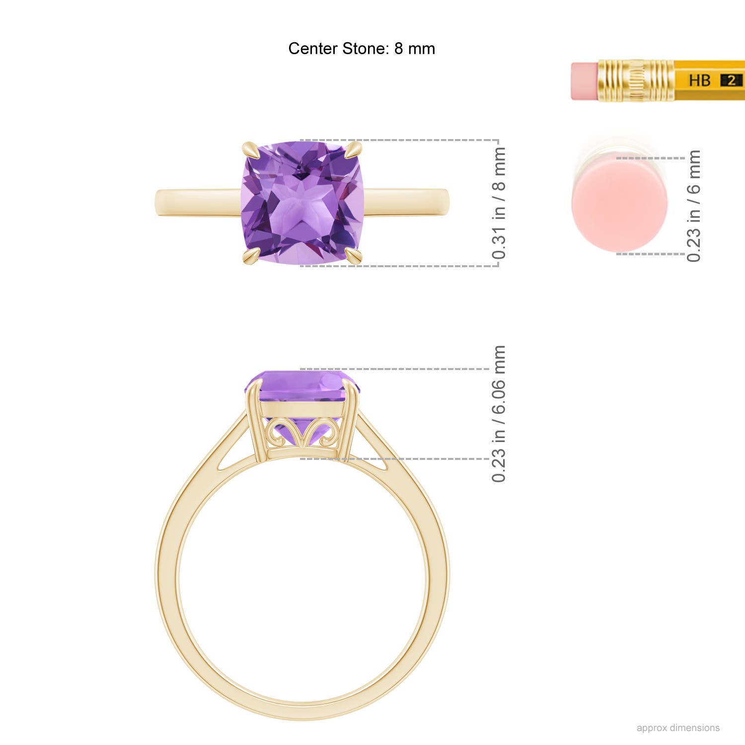 A - Amethyst / 2.2 CT / 14 KT Yellow Gold