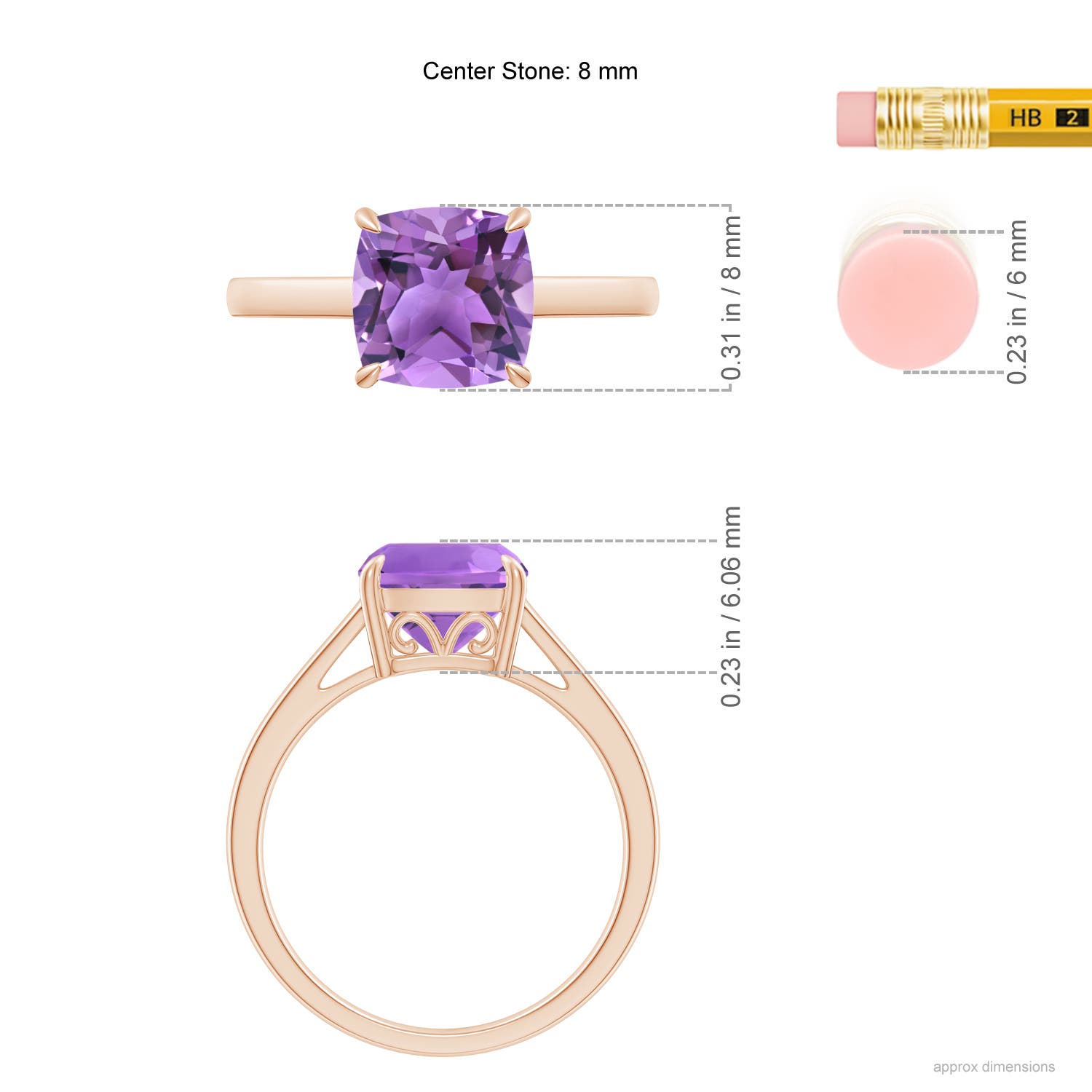 AA - Amethyst / 2.2 CT / 14 KT Rose Gold