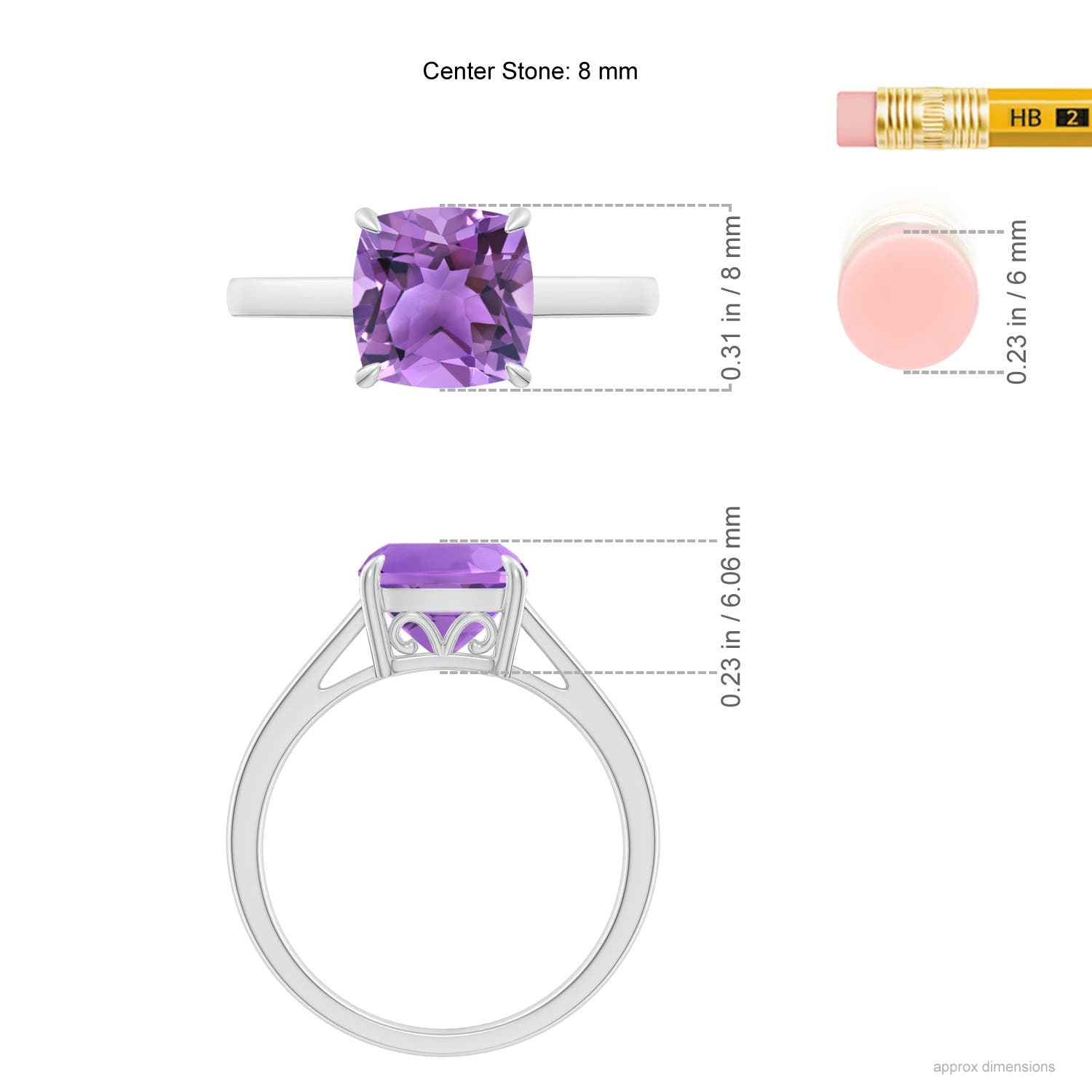 AA - Amethyst / 2.2 CT / 14 KT White Gold