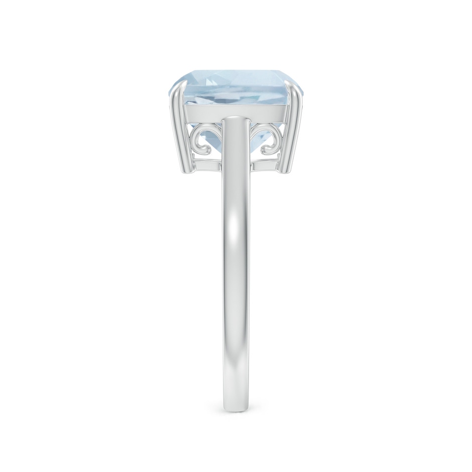 10mm A Classic Solitaire Cushion Aquamarine Cocktail Ring in P950 Platinum side-2