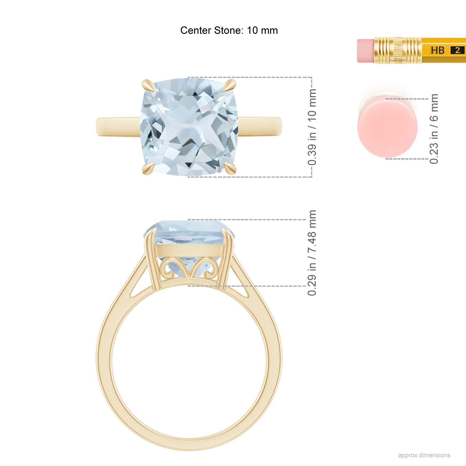 A - Aquamarine / 3.5 CT / 14 KT Yellow Gold