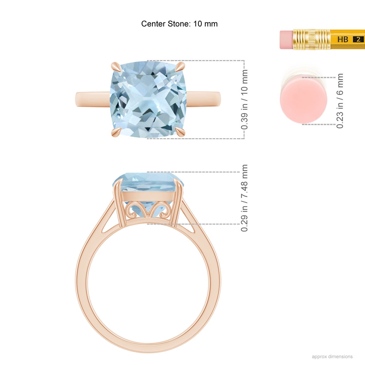 AA - Aquamarine / 3.5 CT / 14 KT Rose Gold