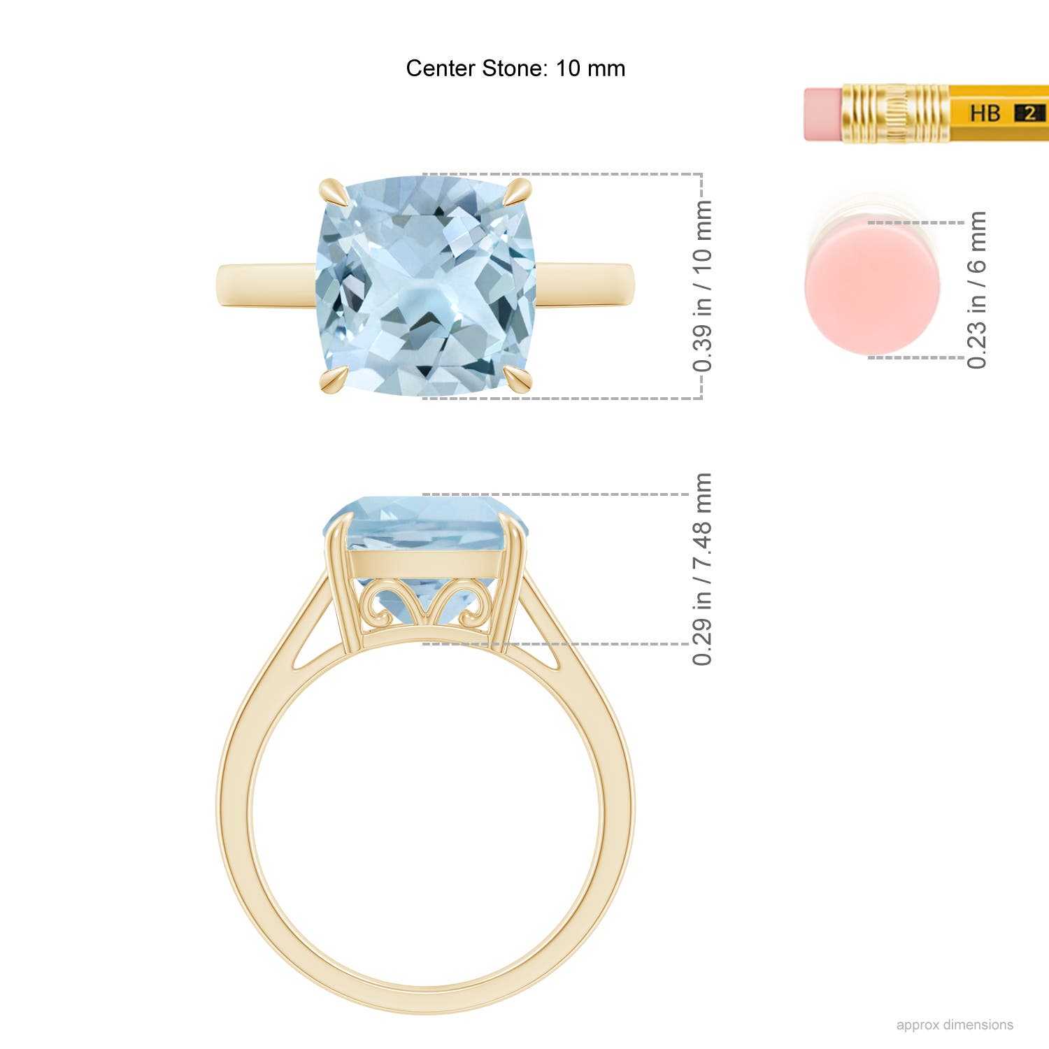 AA - Aquamarine / 3.5 CT / 14 KT Yellow Gold