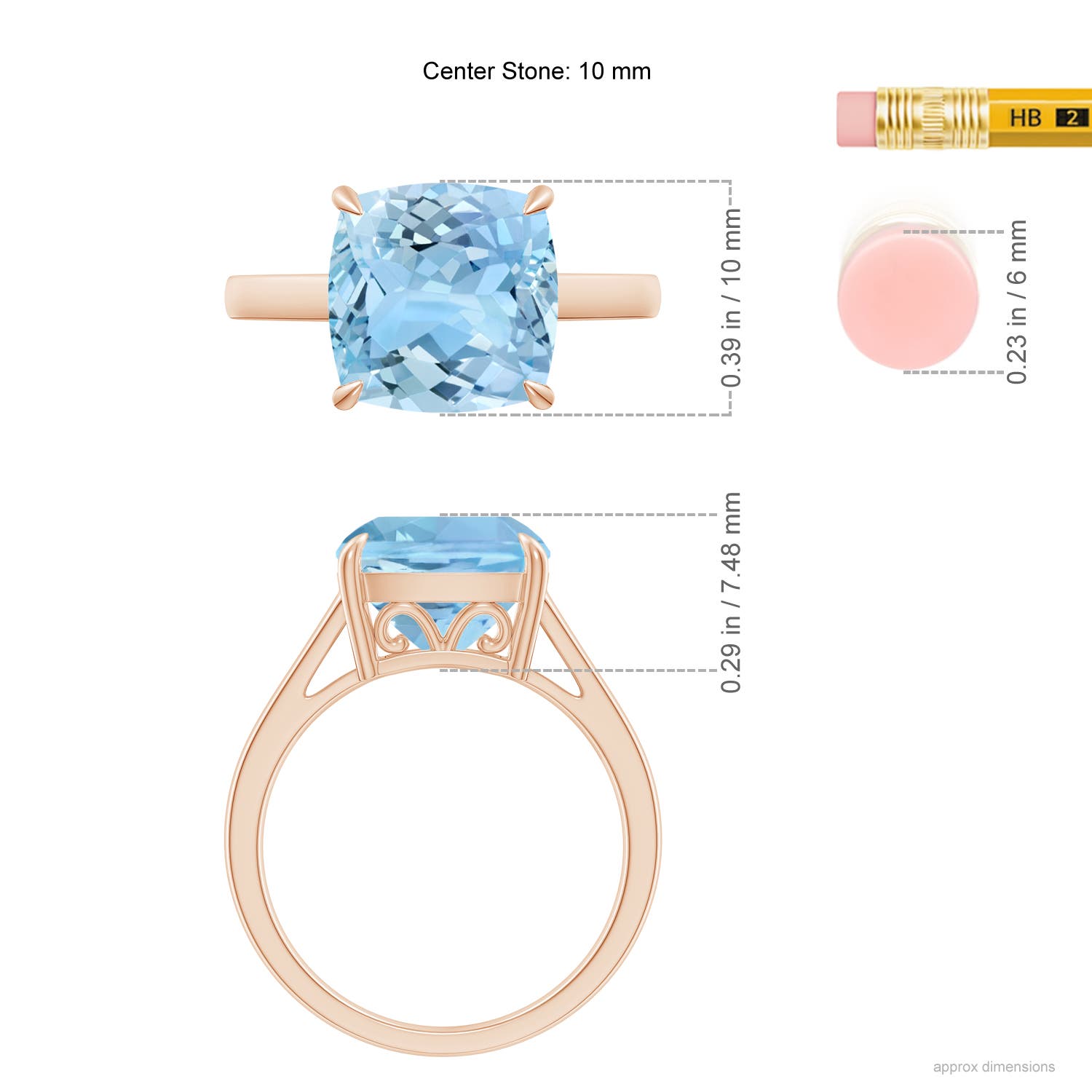 AAAA - Aquamarine / 3.5 CT / 14 KT Rose Gold