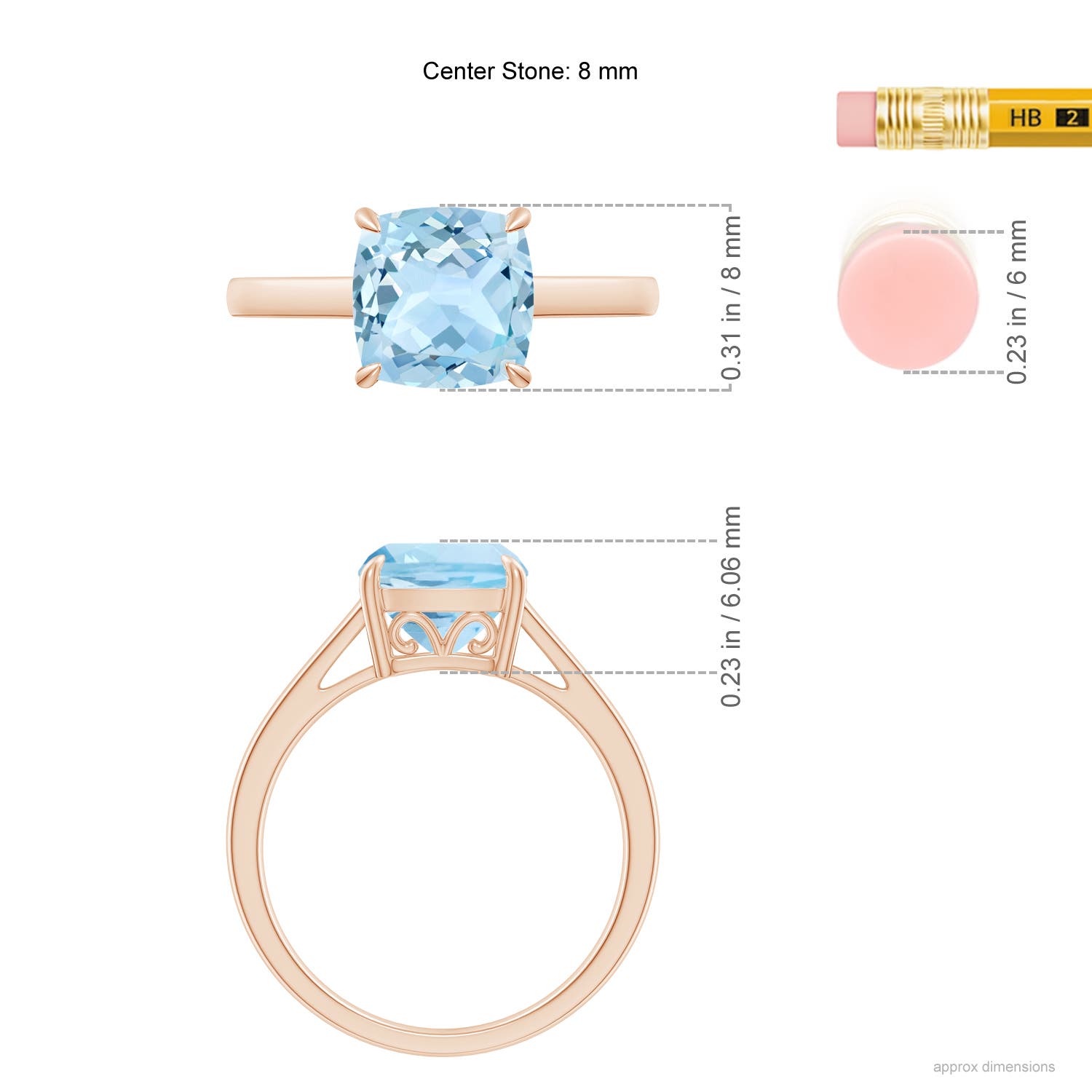 AAA - Aquamarine / 1.95 CT / 14 KT Rose Gold