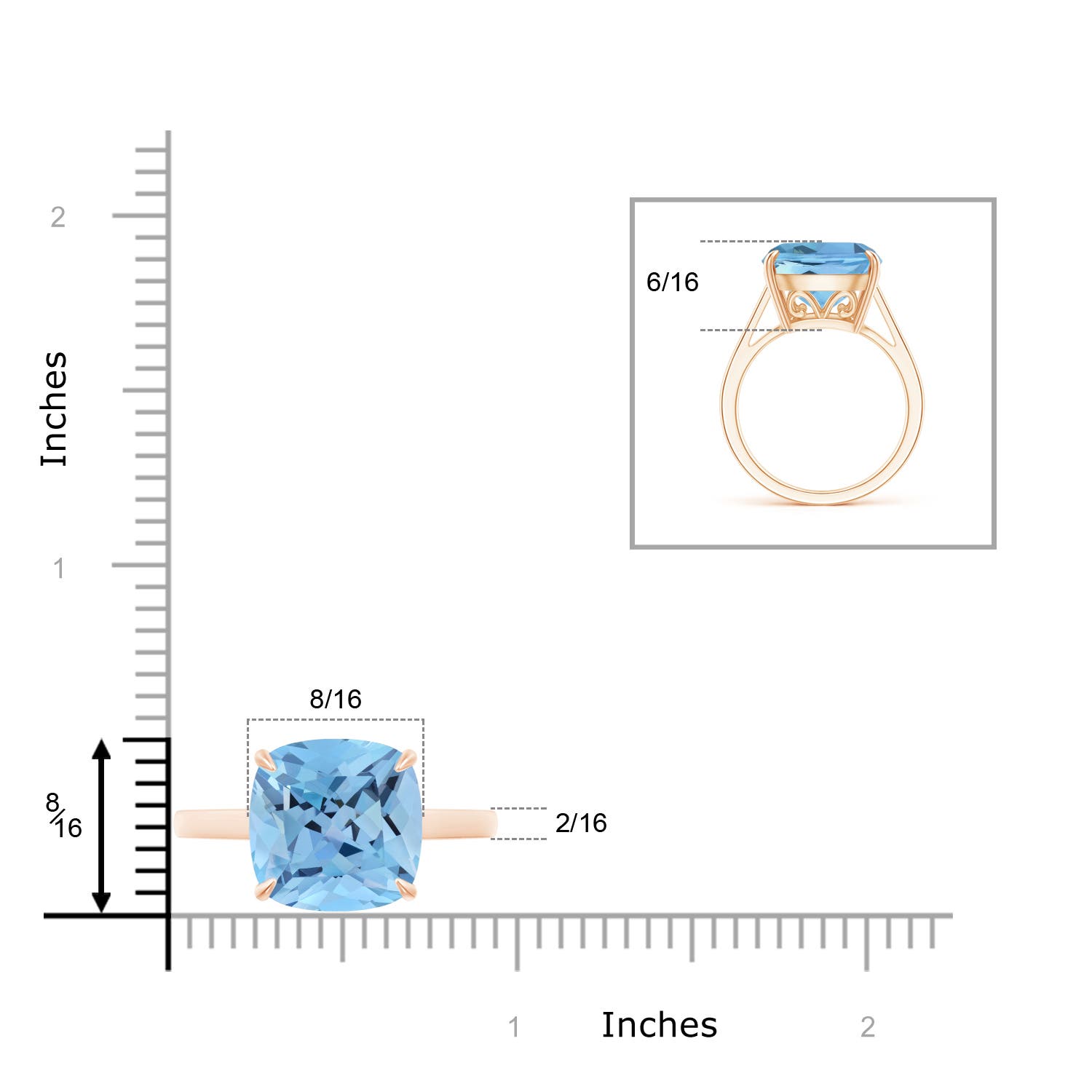 AAAA - Aquamarine / 5.75 CT / 14 KT Rose Gold