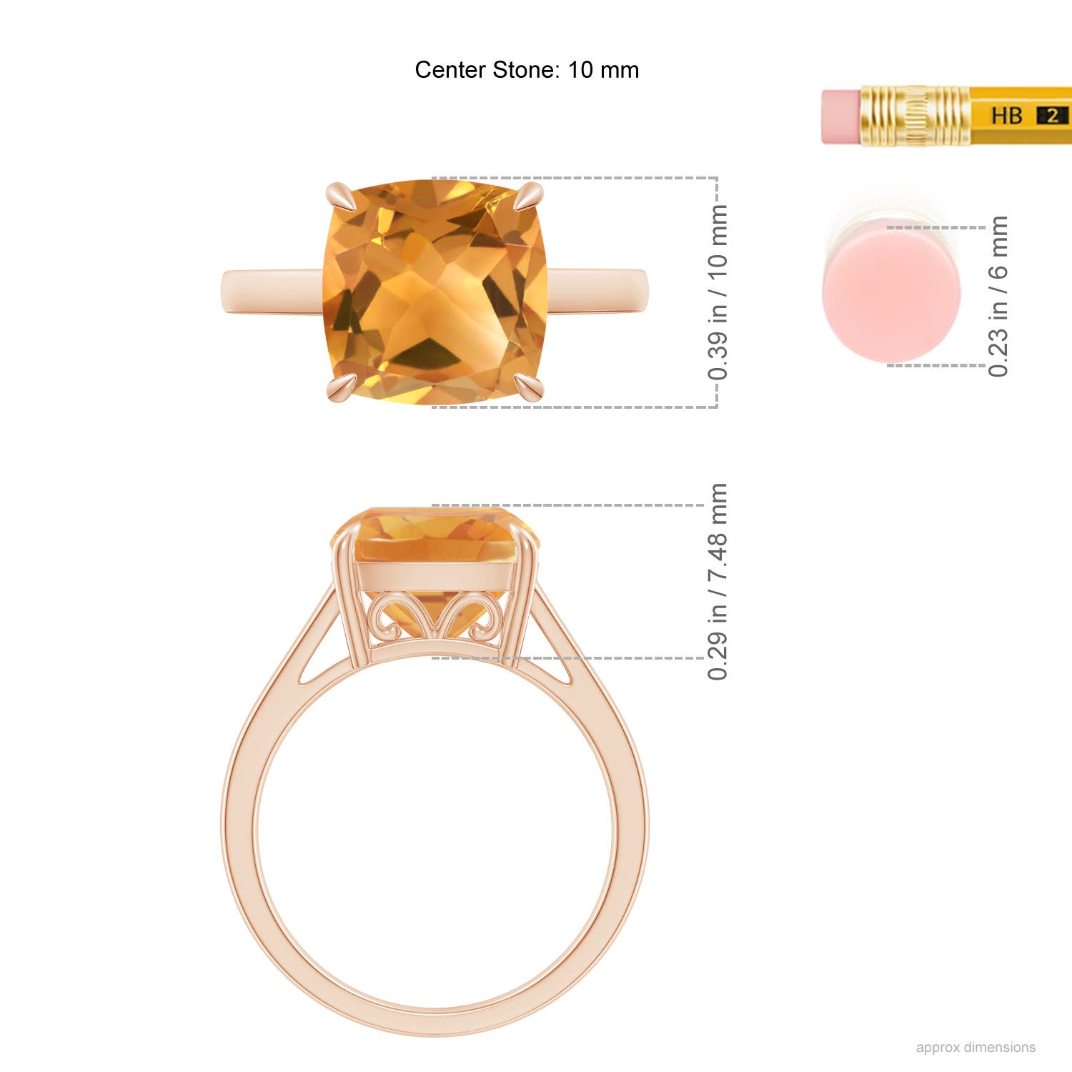 A - Citrine / 3.45 CT / 14 KT Rose Gold