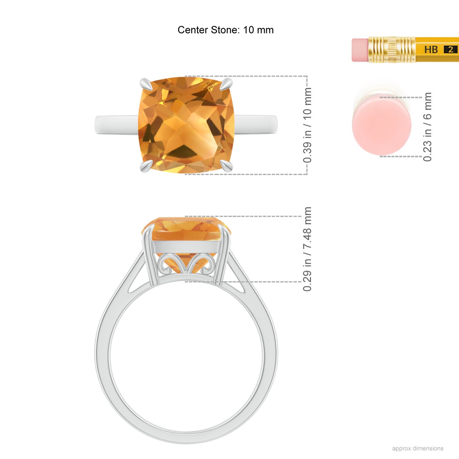 A - Citrine / 3.45 CT / 14 KT White Gold