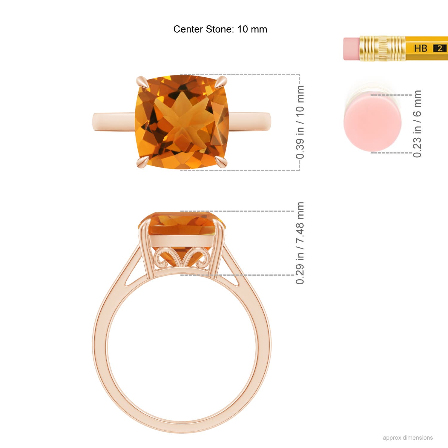 AAA - Citrine / 3.45 CT / 14 KT Rose Gold