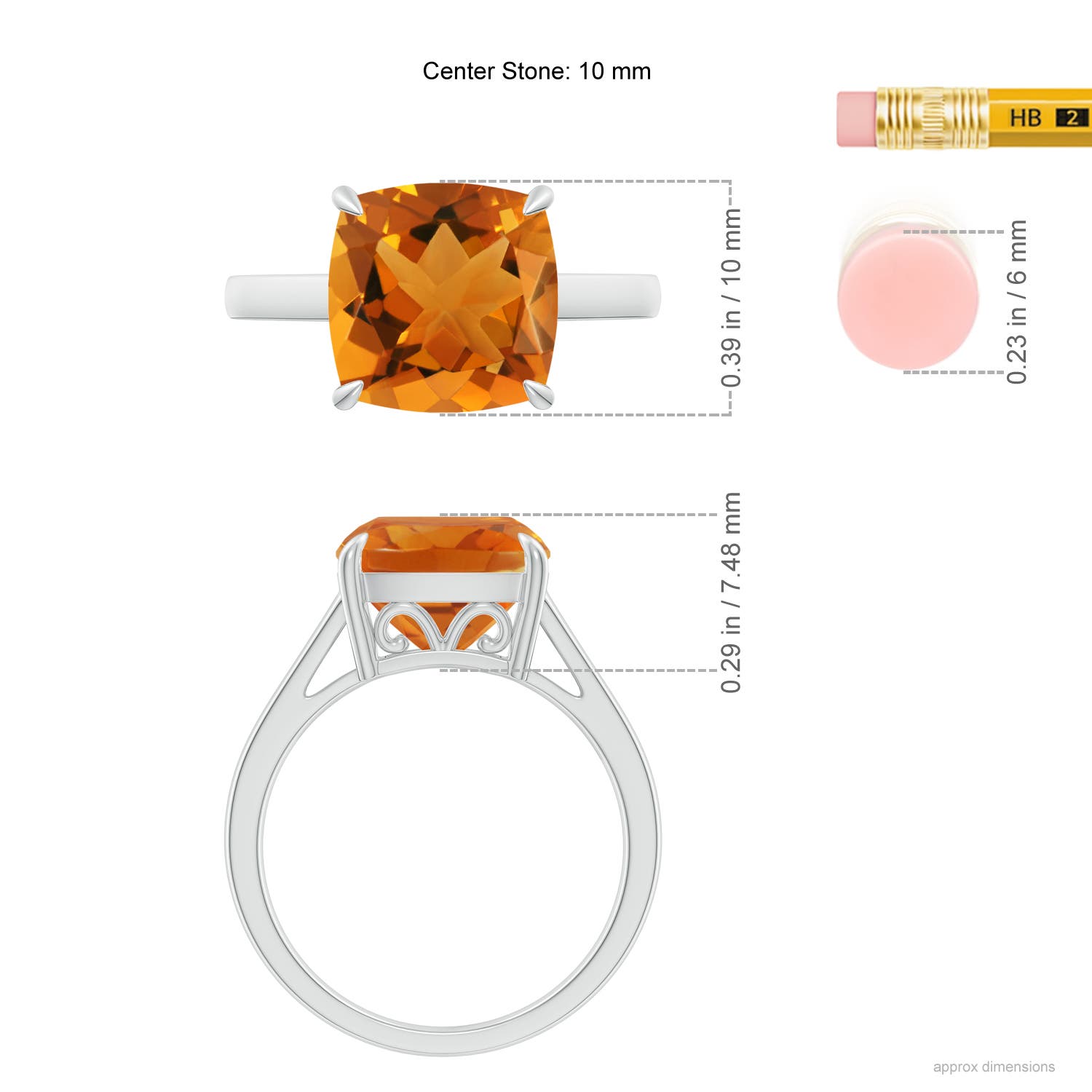 AAA - Citrine / 3.45 CT / 14 KT White Gold