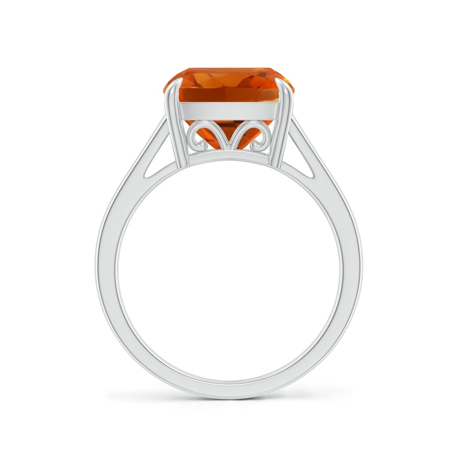 10mm AAAA Classic Solitaire Cushion Citrine Cocktail Ring in P950 Platinum side-1