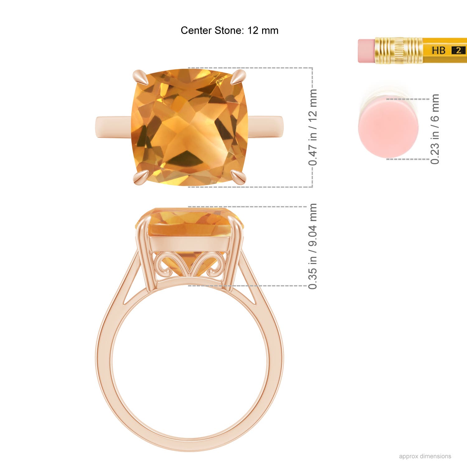 A - Citrine / 6 CT / 14 KT Rose Gold