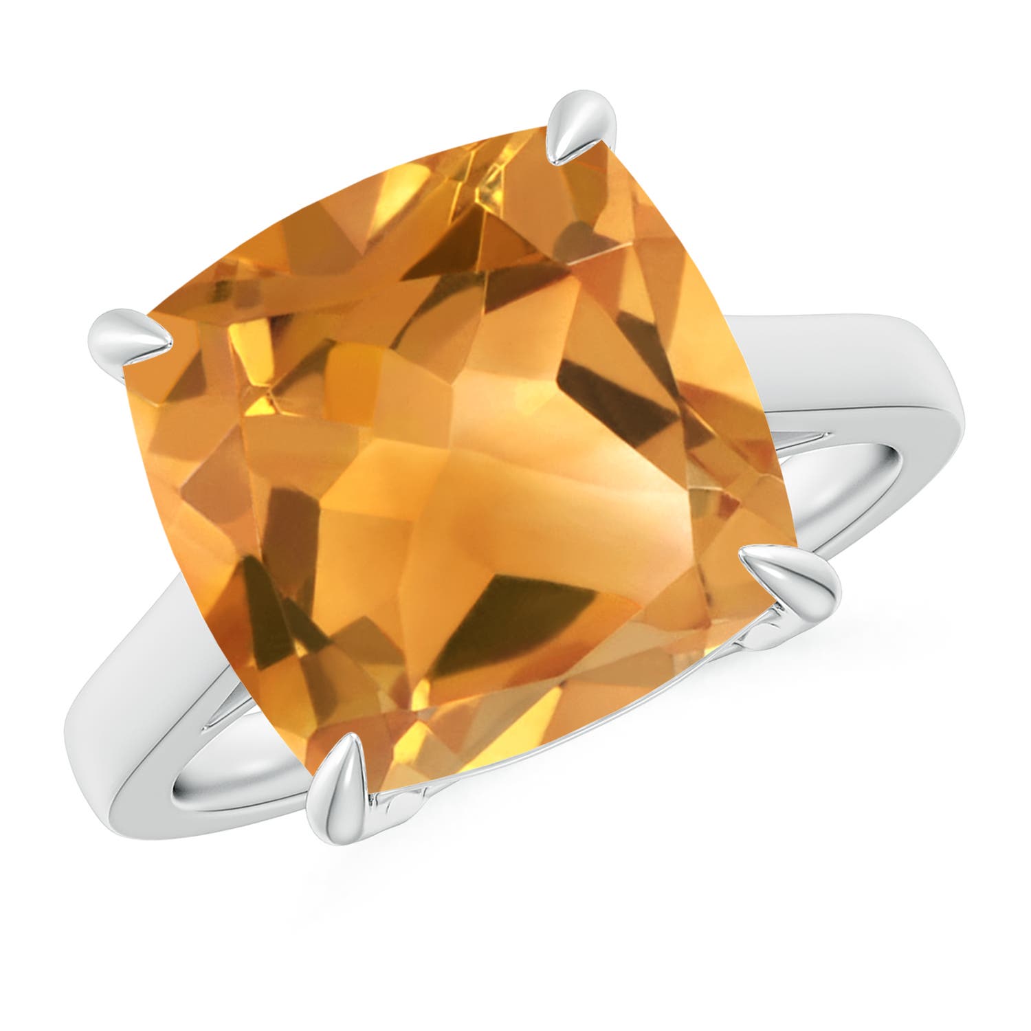 A - Citrine / 6 CT / 14 KT White Gold