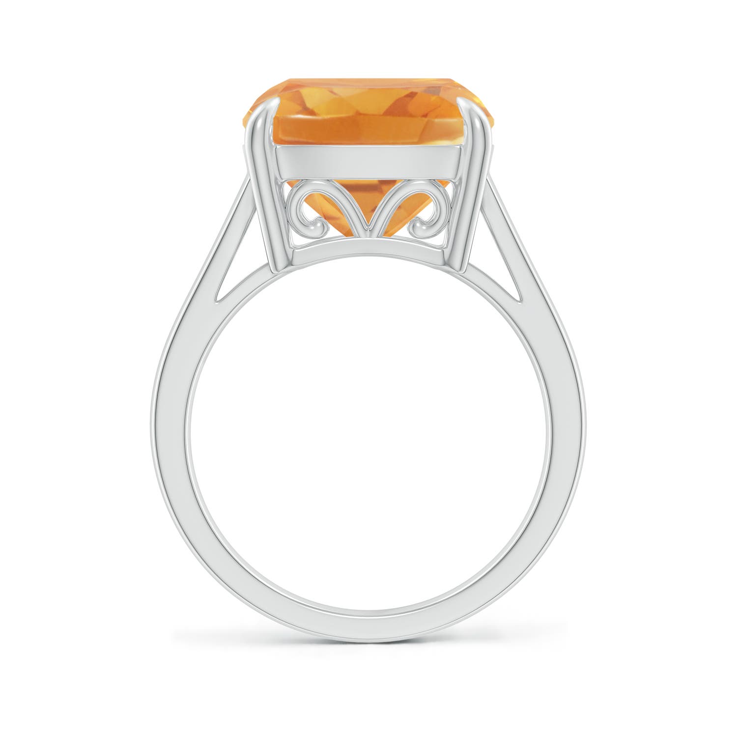 A - Citrine / 6 CT / 14 KT White Gold