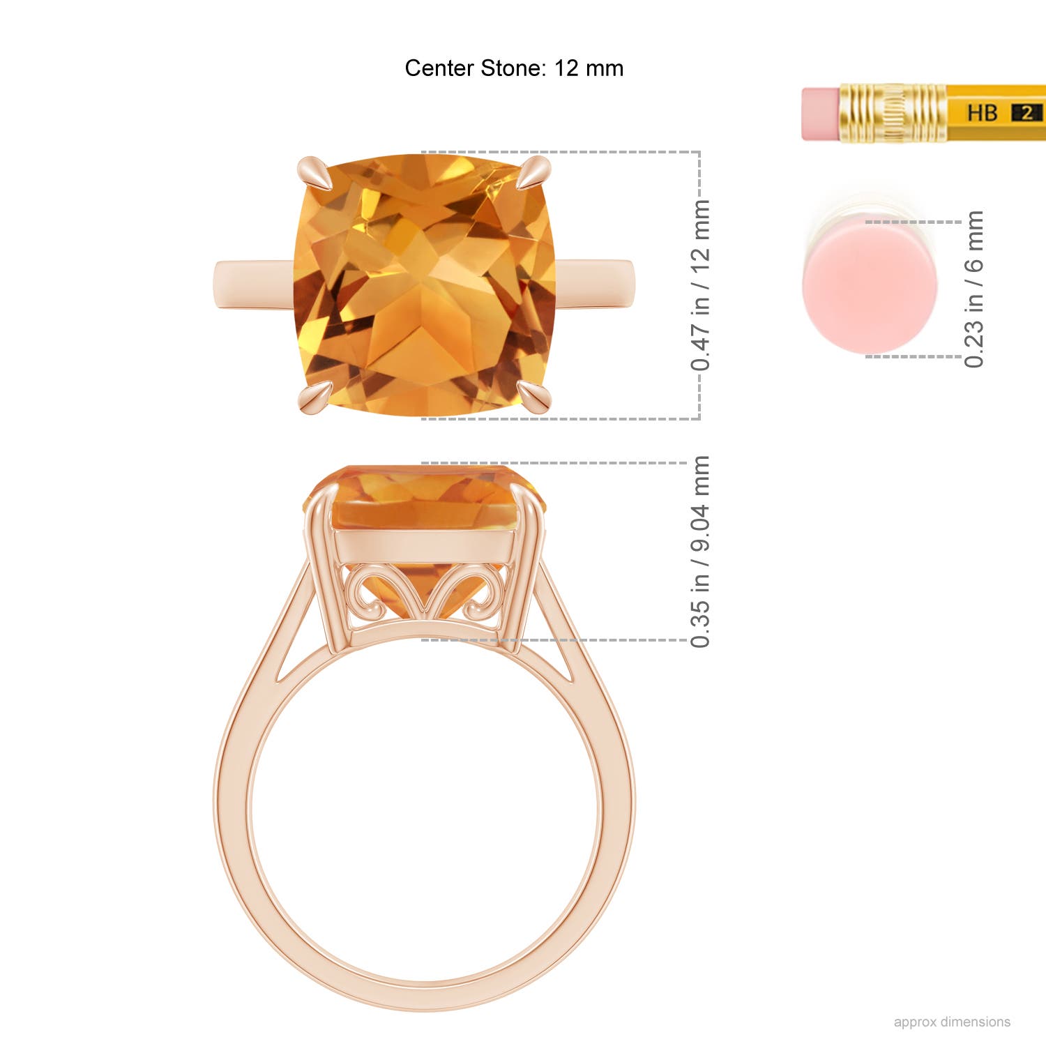 AA - Citrine / 6 CT / 14 KT Rose Gold