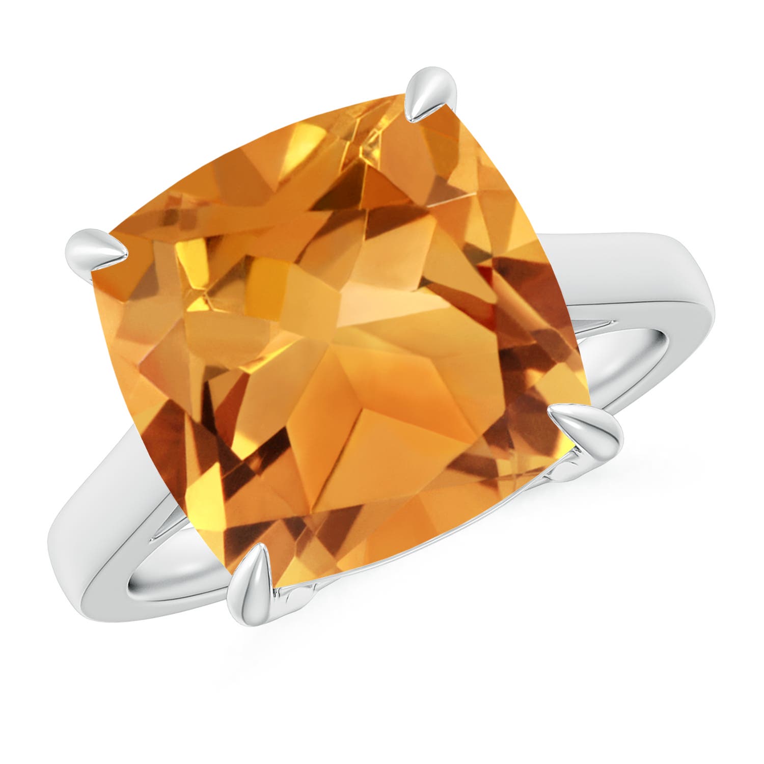 AA - Citrine / 6 CT / 14 KT White Gold