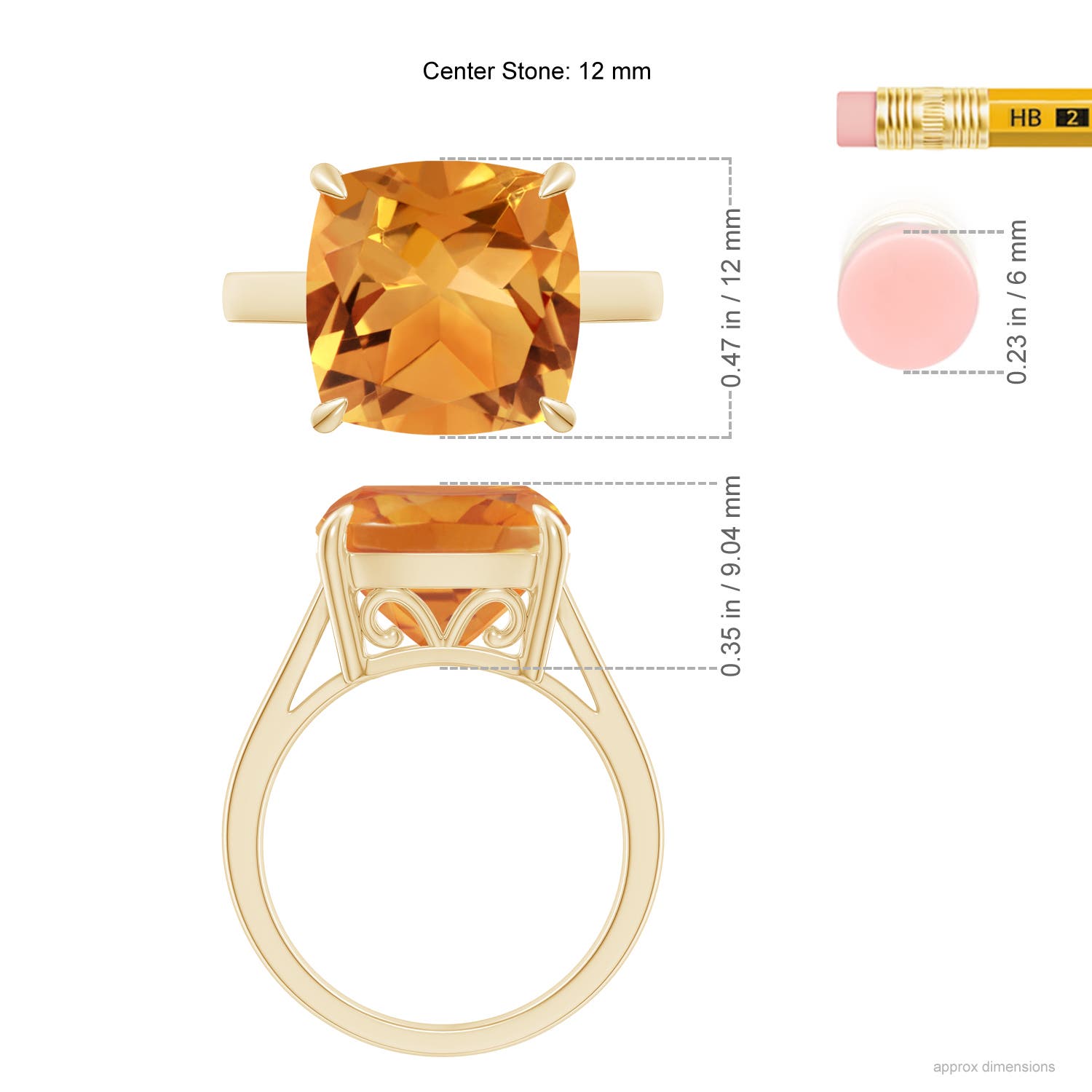 AA - Citrine / 6 CT / 14 KT Yellow Gold