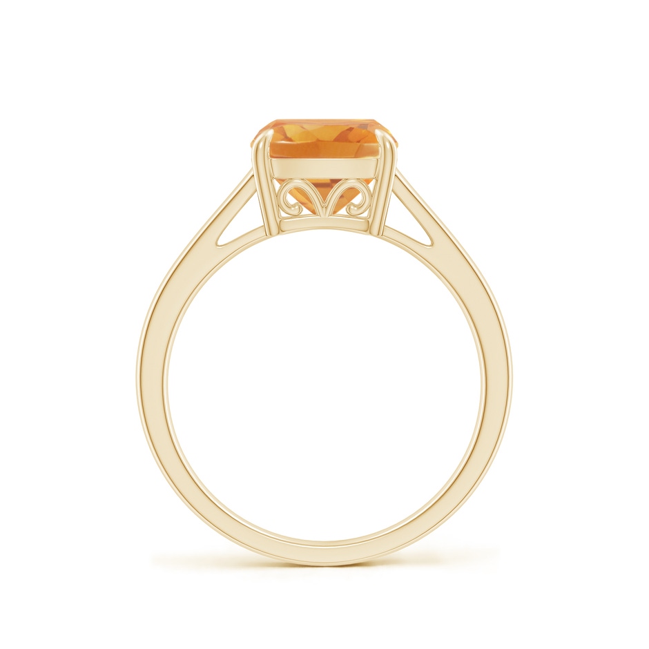 8mm A Classic Solitaire Cushion Citrine Cocktail Ring in 10K Yellow Gold side-1