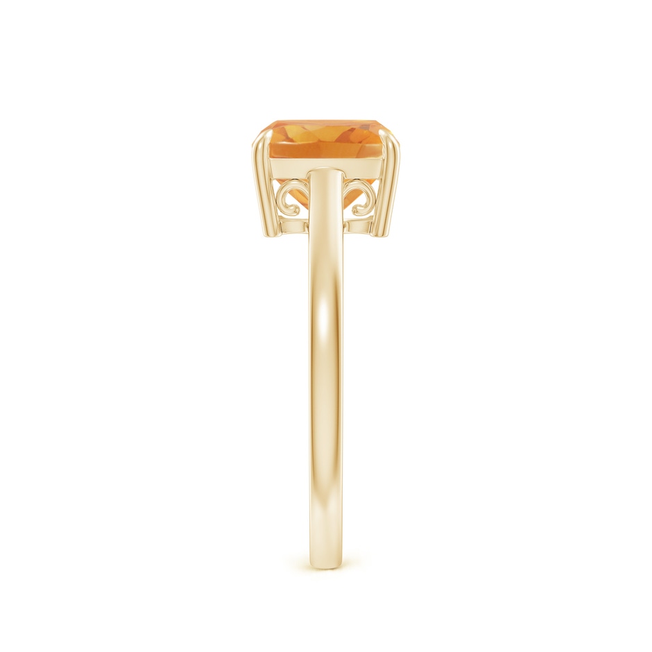 8mm A Classic Solitaire Cushion Citrine Cocktail Ring in 10K Yellow Gold side-2