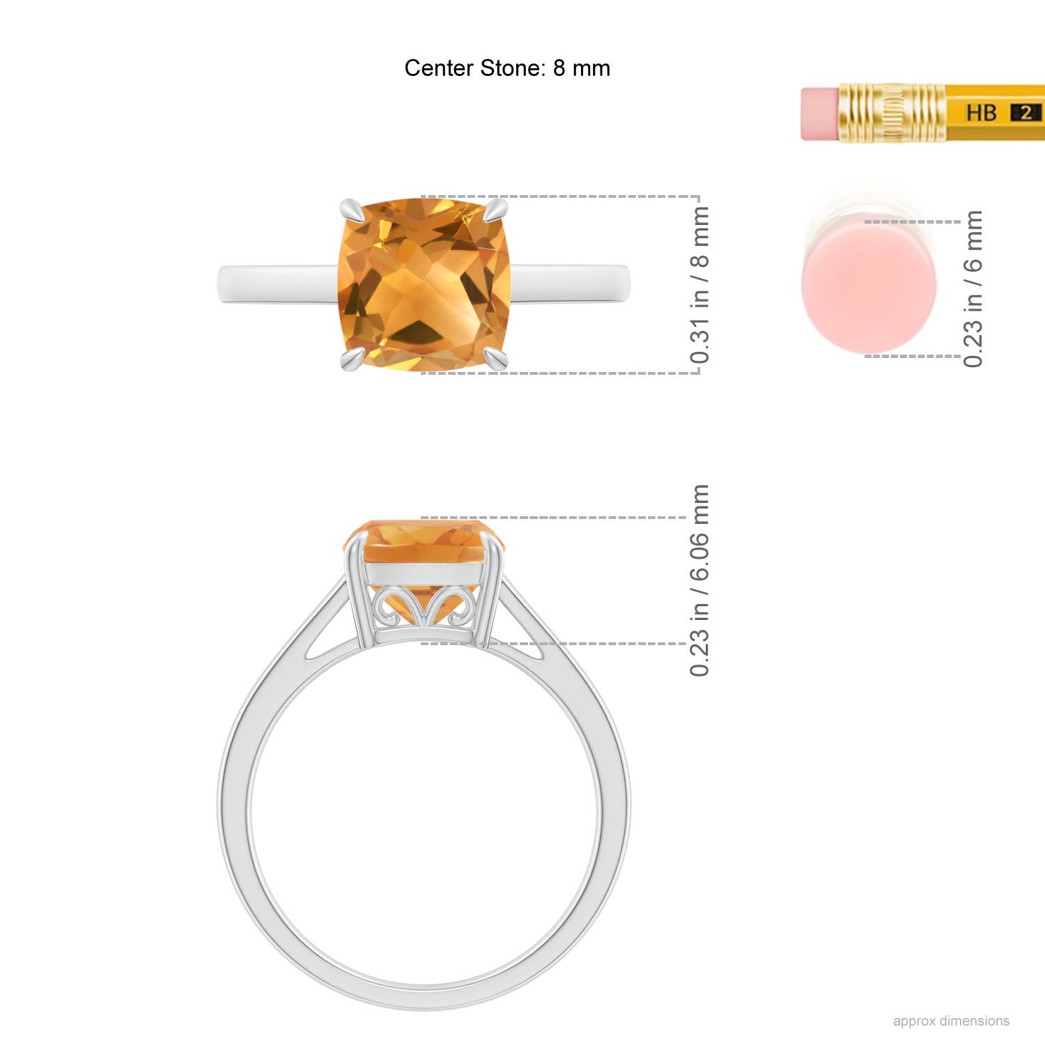 A - Citrine / 1.9 CT / 14 KT White Gold