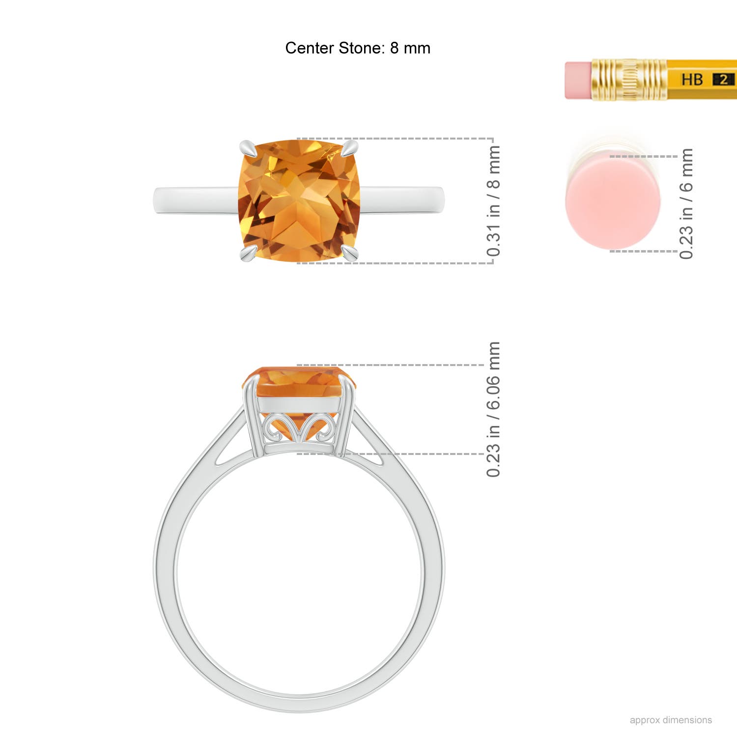 AA - Citrine / 1.9 CT / 14 KT White Gold