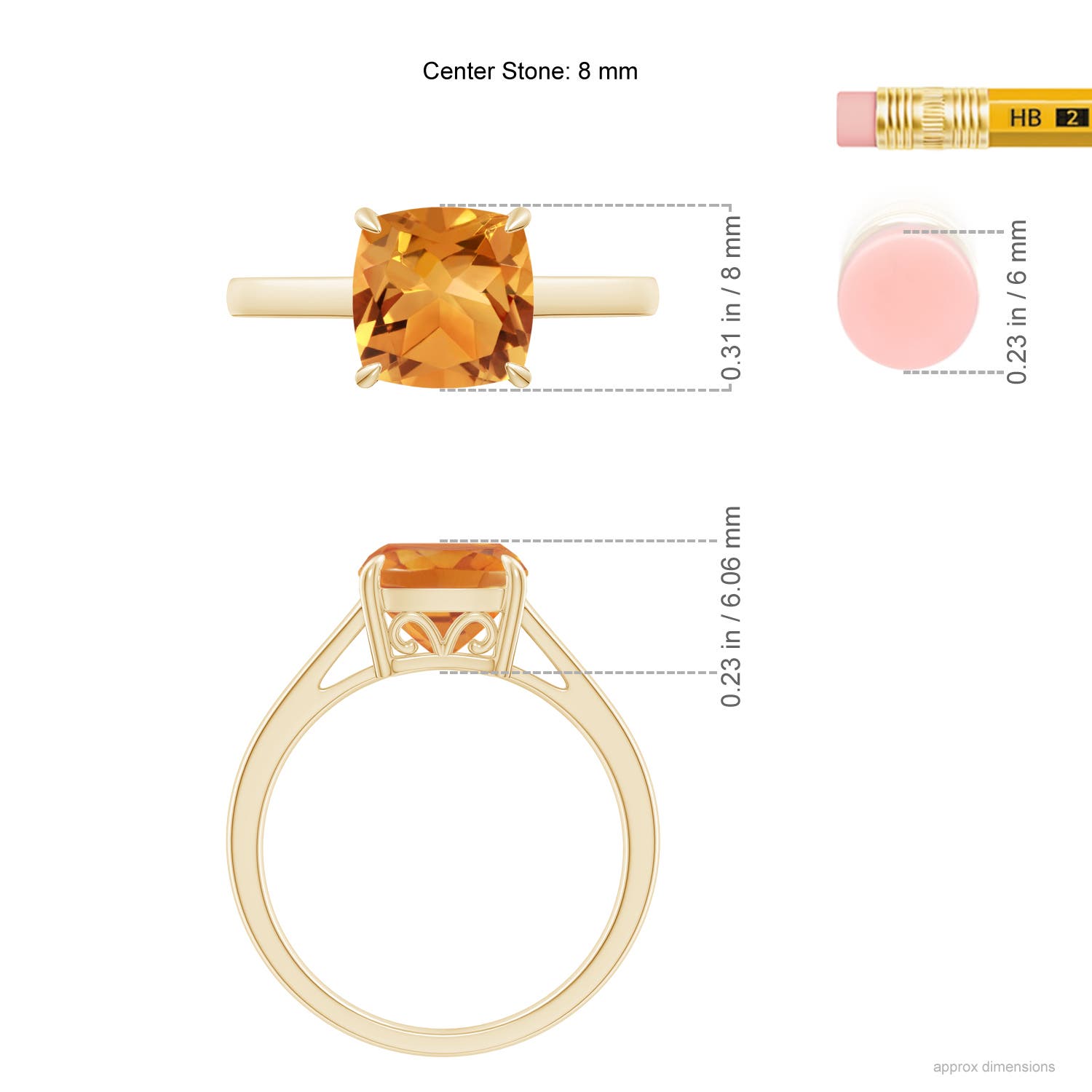 AA - Citrine / 1.9 CT / 14 KT Yellow Gold