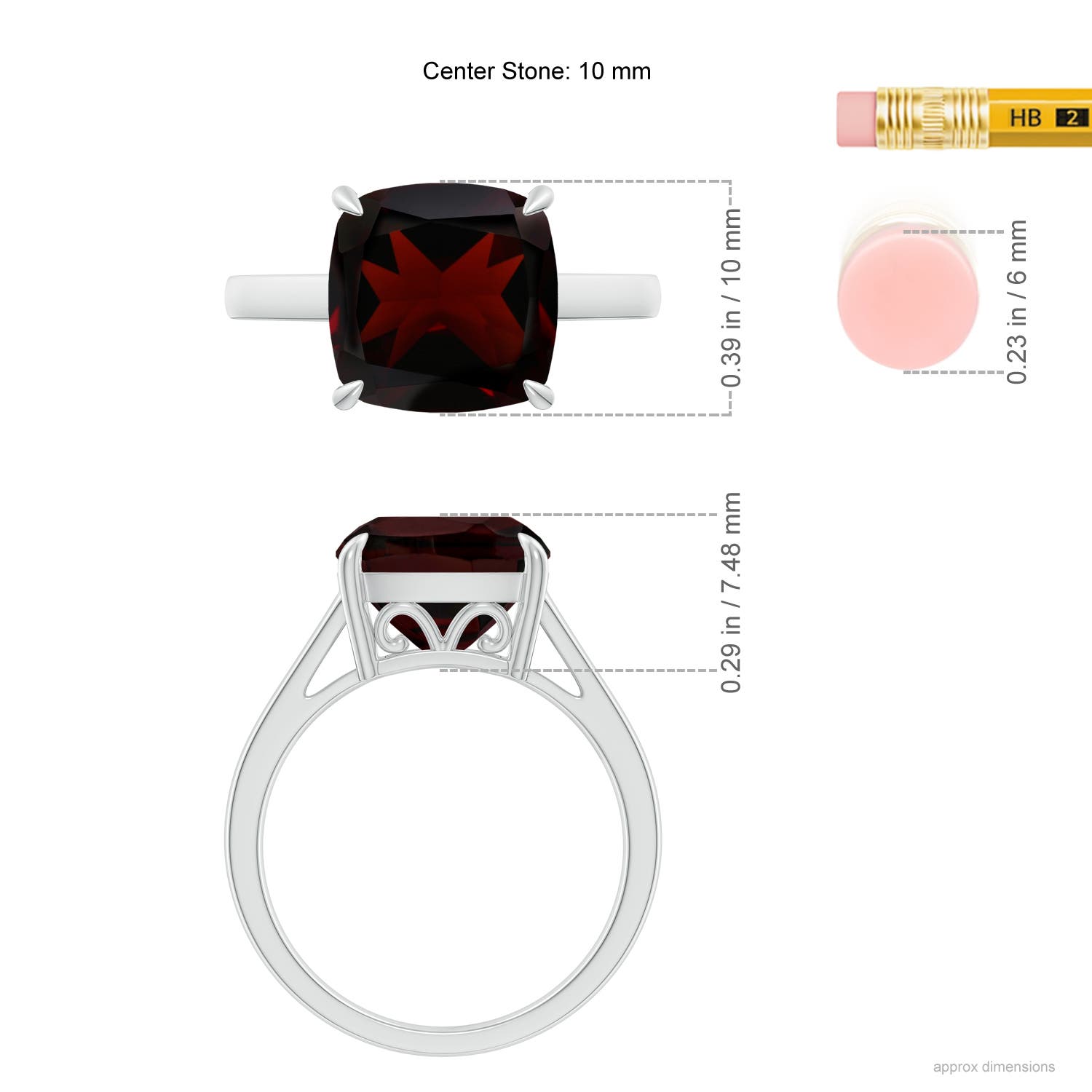 A - Garnet / 4.2 CT / 14 KT White Gold