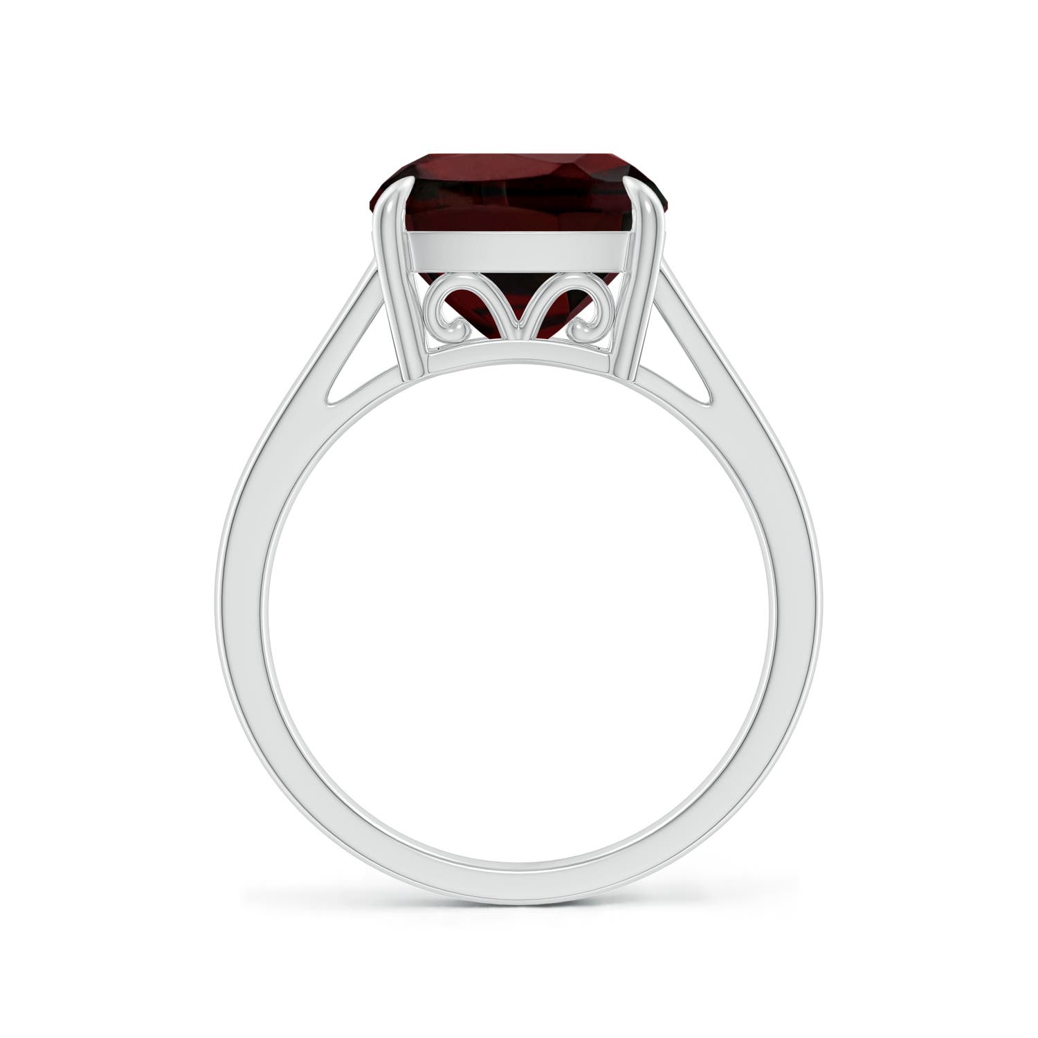 AA - Garnet / 4.2 CT / 14 KT White Gold